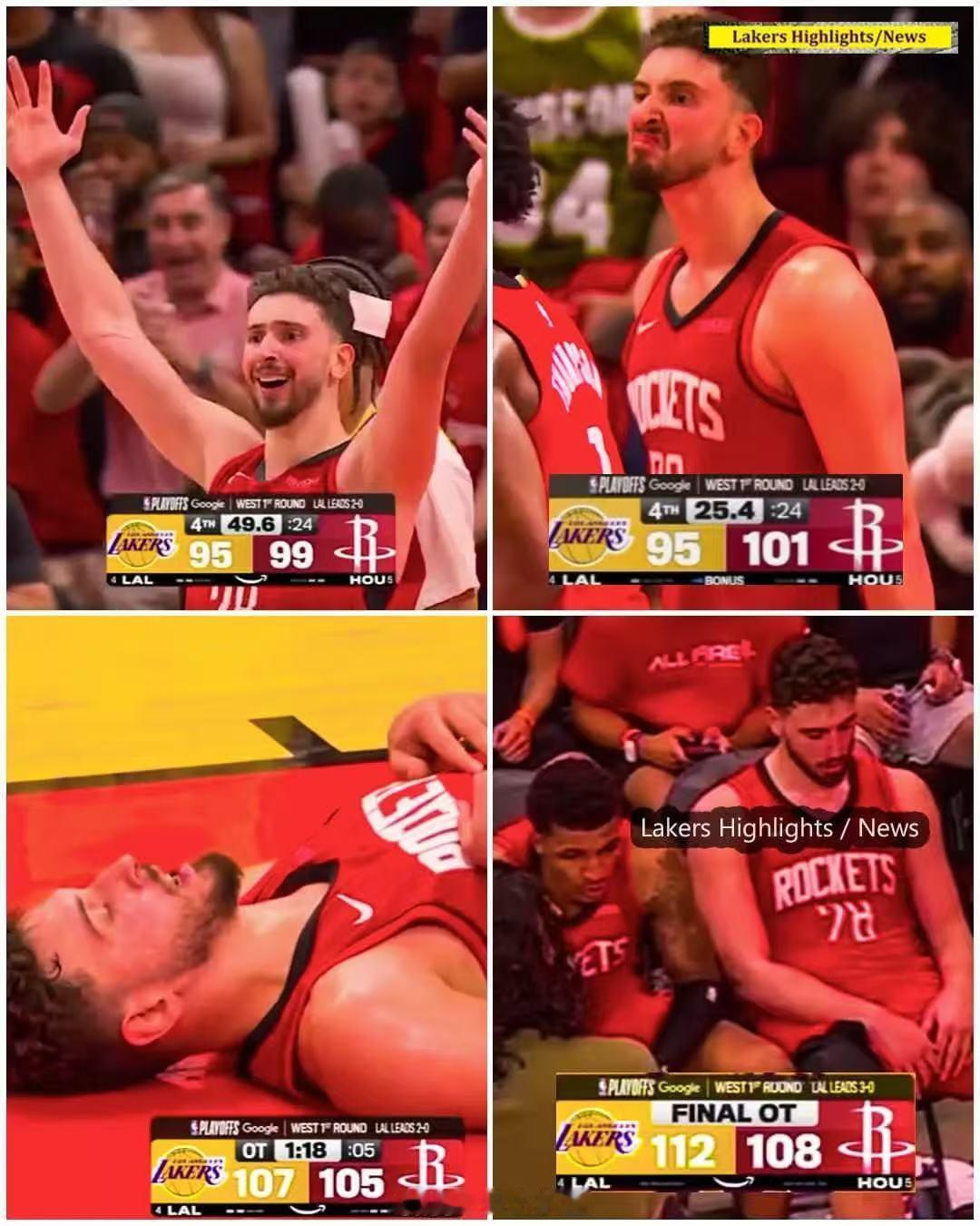 NBA湖人3比0火箭