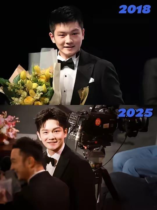 上面是2018年获得最佳男运动员的樊振东下面是2025年获得年度最佳运动员的樊振