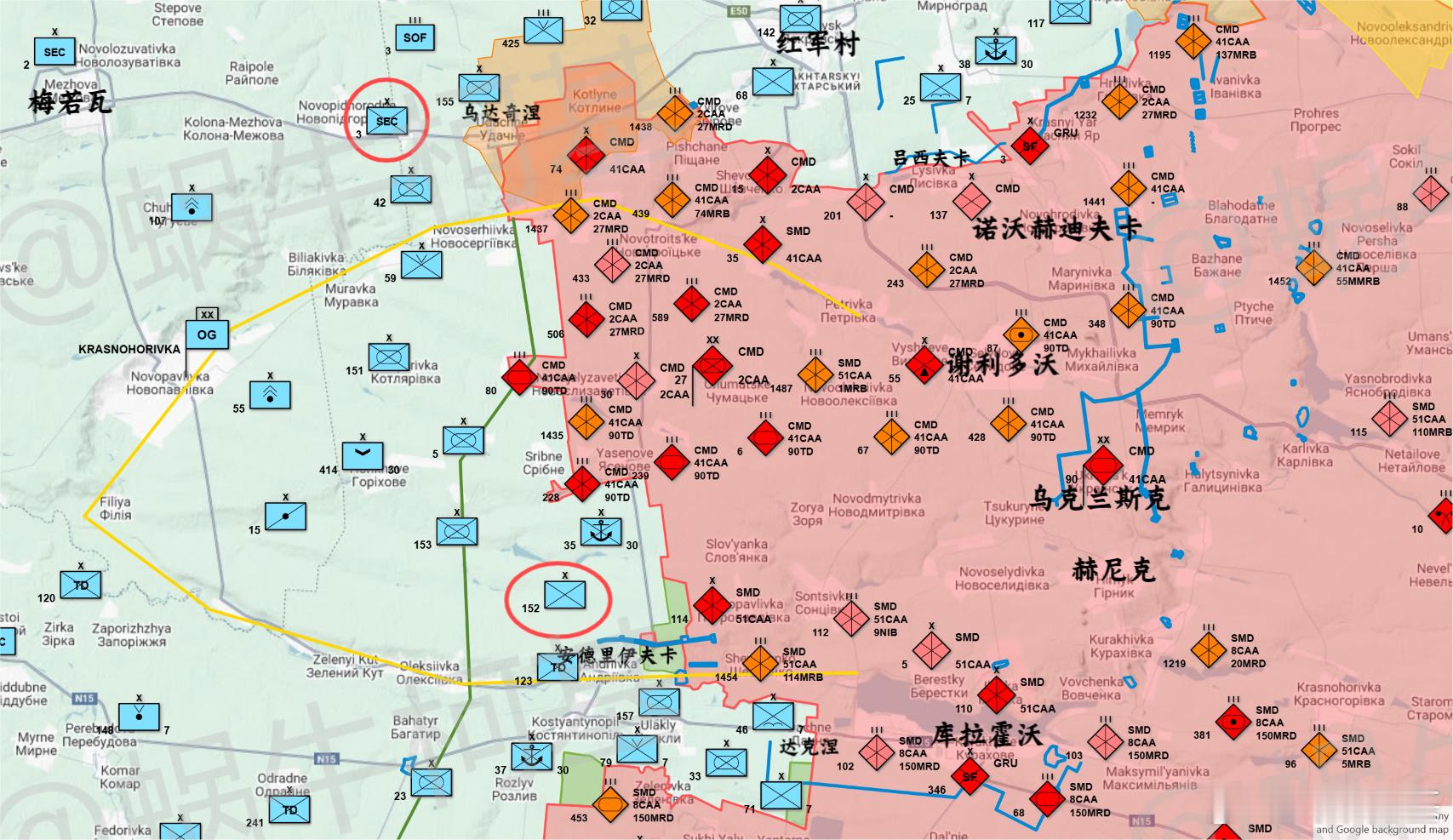 进攻卫队第3行动旅斯巴达人从扎波罗热调到了乌达奇涅西北防御，而第152猎兵旅从红