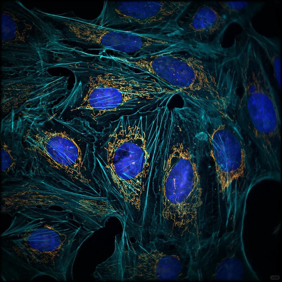 绝绝子，日常拍超分辨细胞骨架和线粒体