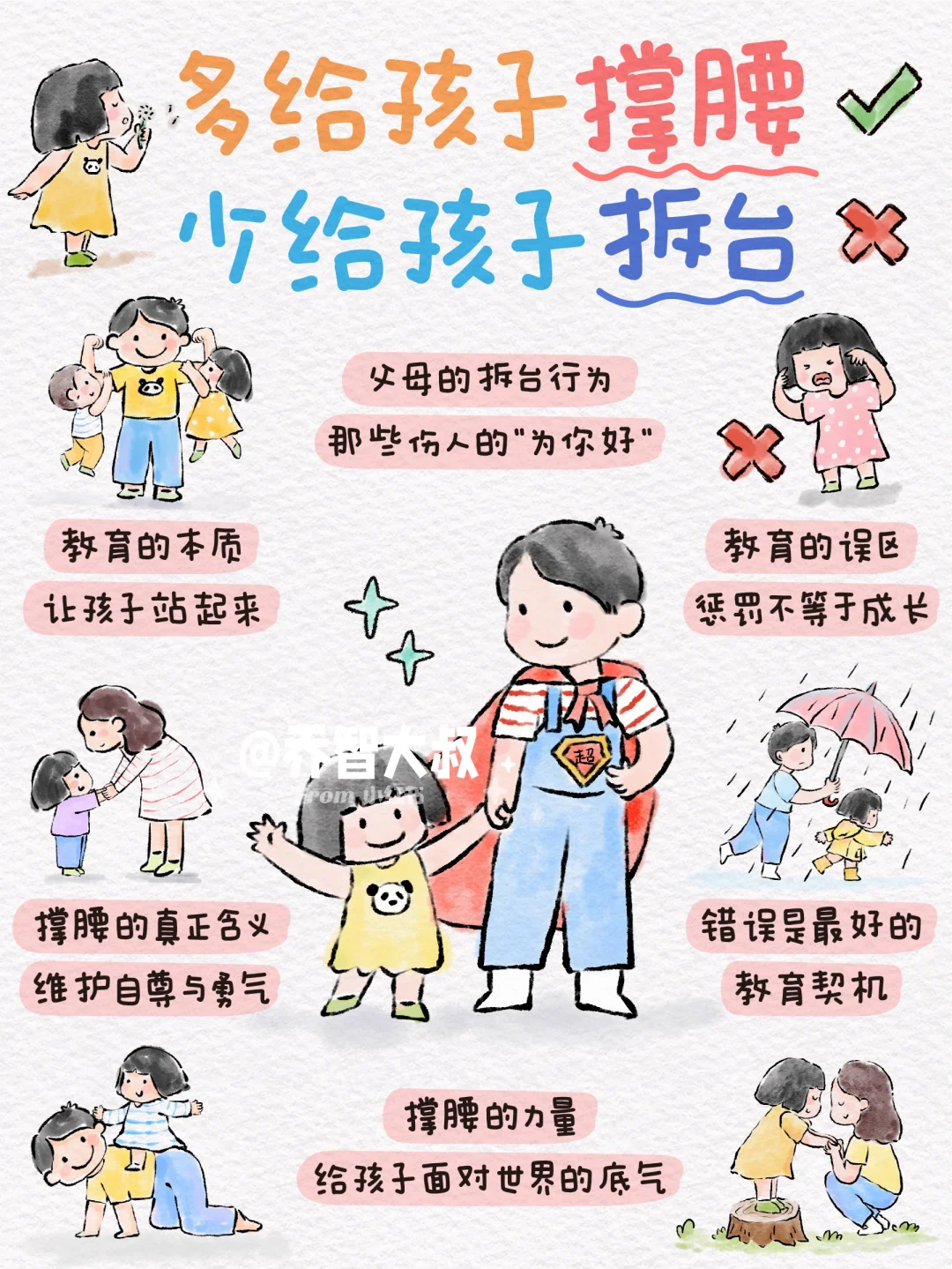 多给孩子撑腰，少给孩子拆台