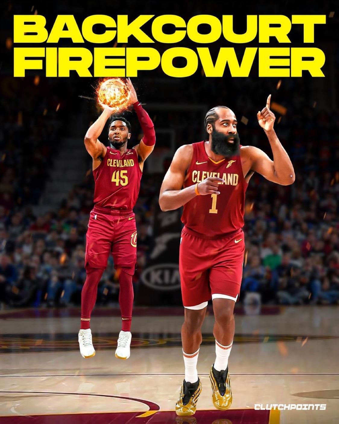 卡姆·约翰逊谈到骑士新后场组合：“这是一对得分能力很强的后场组合。哈登和米切尔每