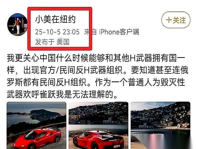 人在纽约，操着一口流利的中文，在网上问我们：你们为什么不反对拥有核武器？
我当时