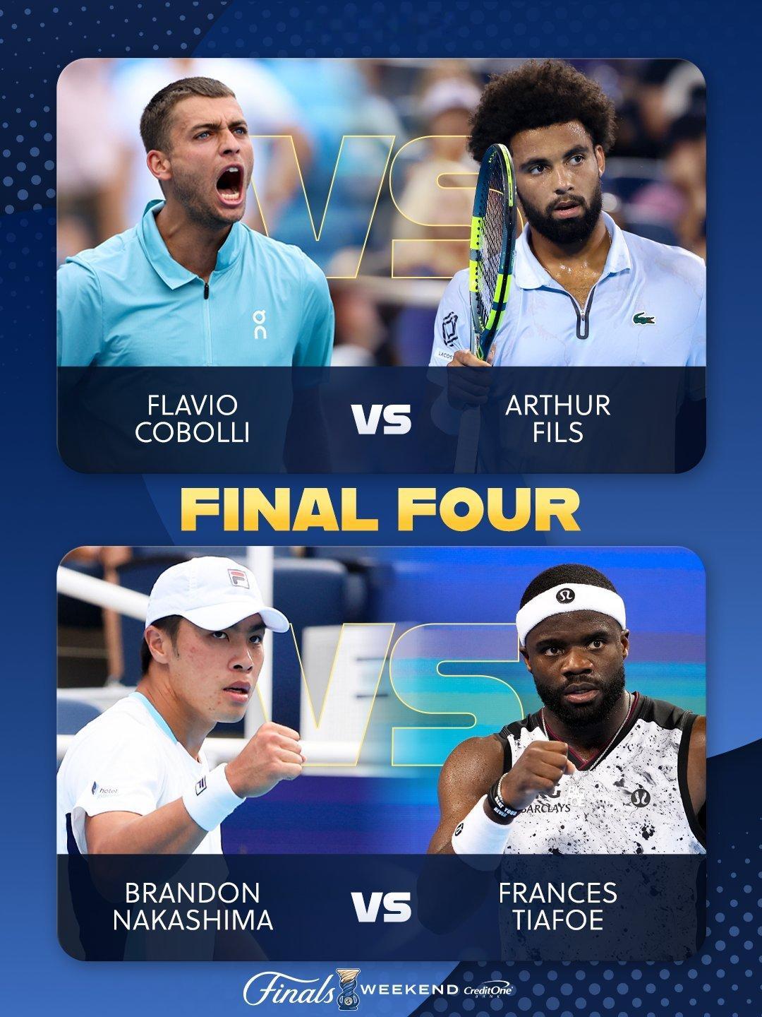 辛辛那提大师赛四强阵容出炉：(7)科博利🇮🇹 vs 🇫🇷菲斯(21)(2