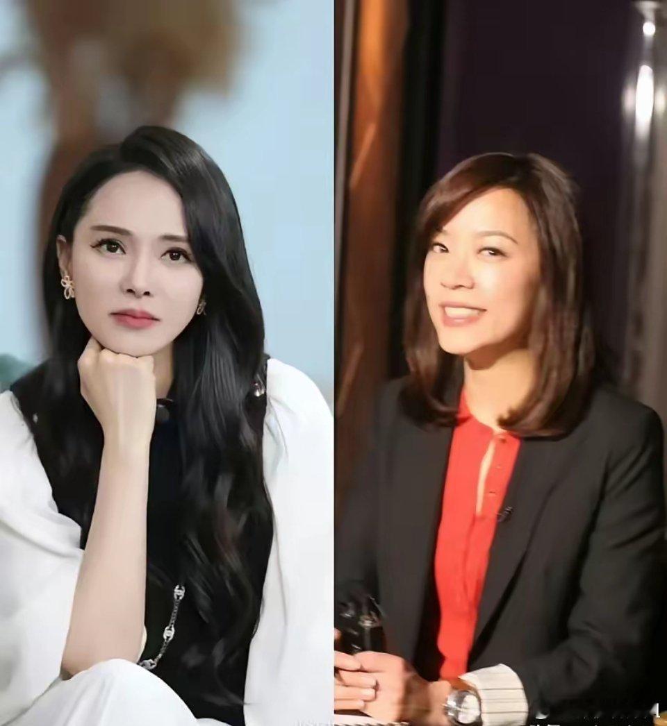 左边是庾澄庆前妻，伊能静，56岁。右边是庾澄庆现任，张嘉欣，49岁。一个是演员，