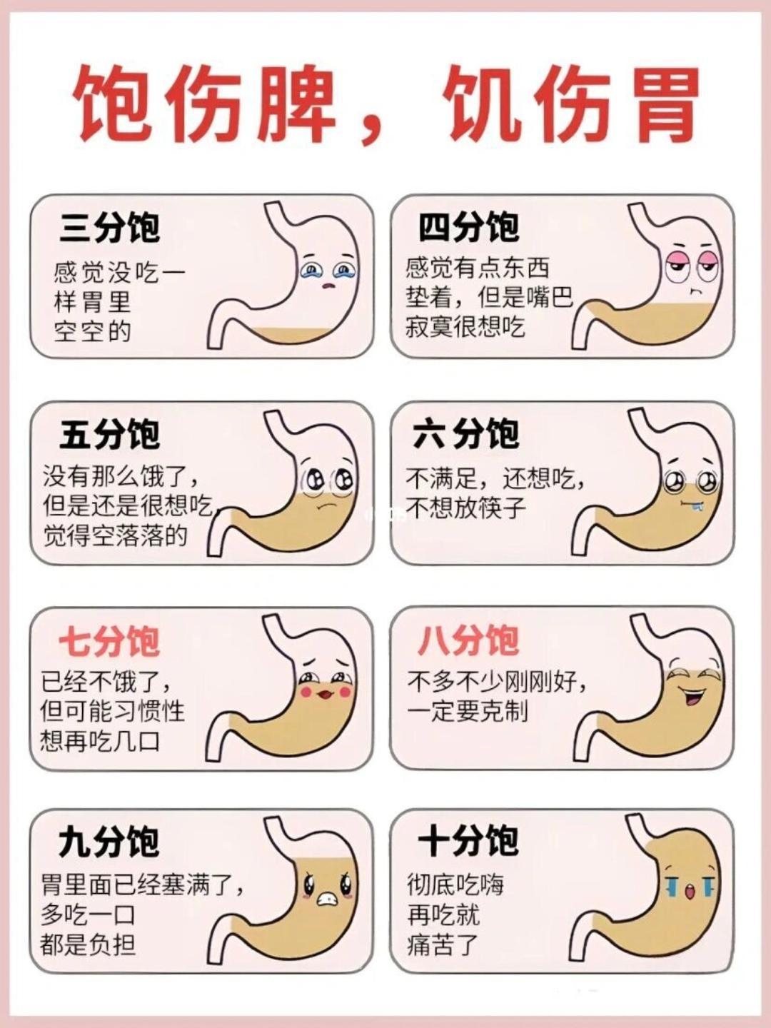 饱伤脾，饥伤胃 “饱伤脾，饥伤胃”是中医养生中的一句名言，意思是吃得太饱会伤害脾