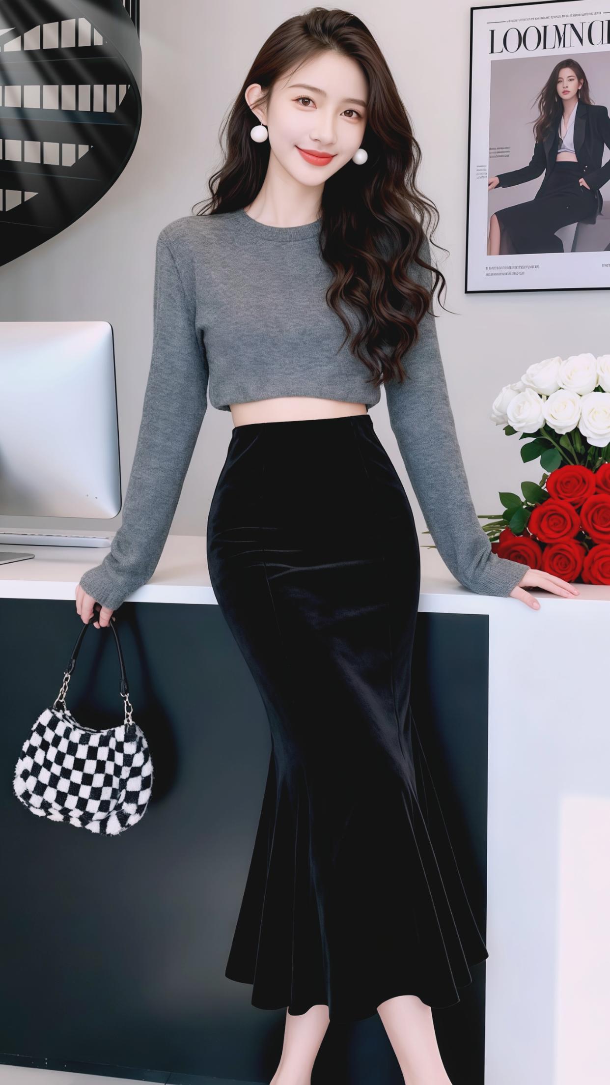 穿搭 优雅气质 鱼尾裙 包臀 高级感