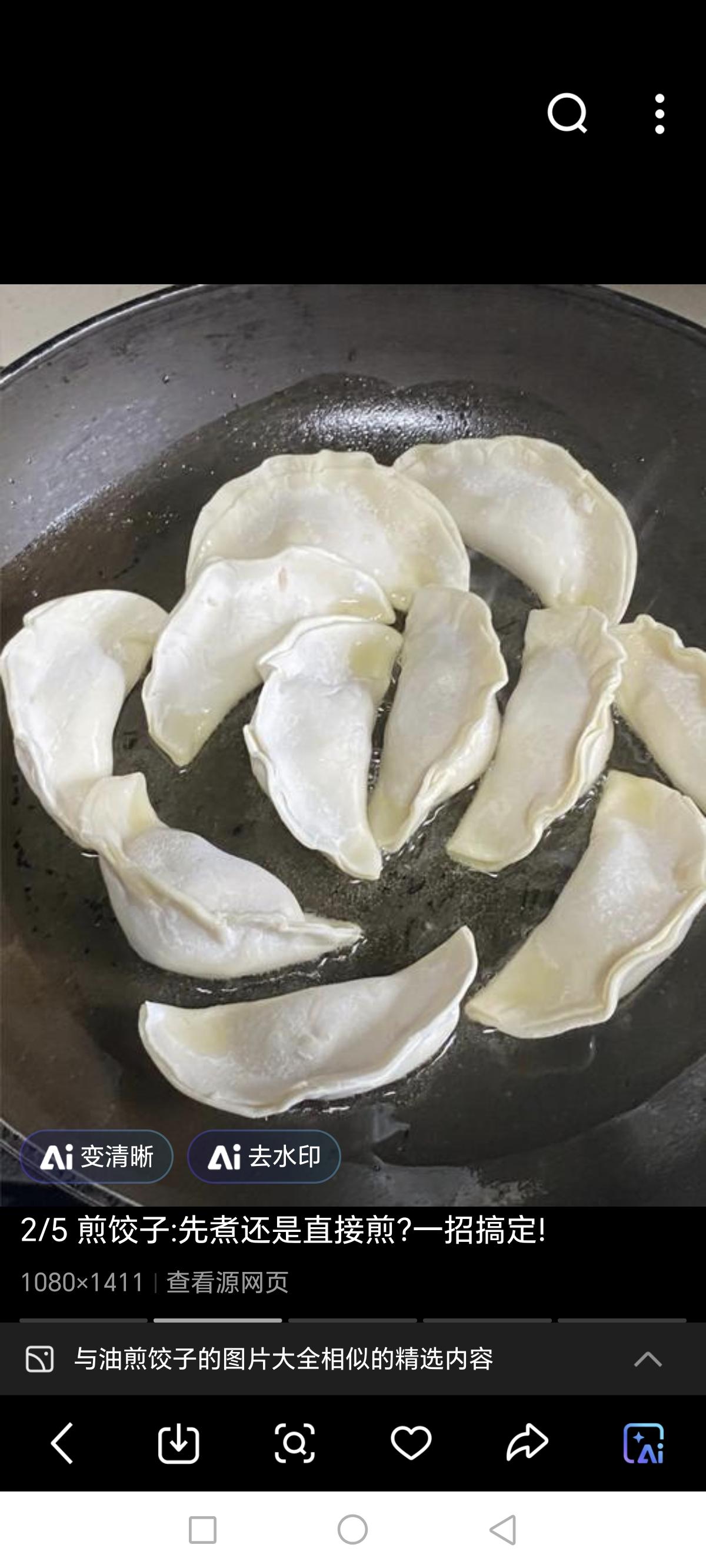 我是怎样把从冰箱里拿出的冻的生饺子，直接用小煎锅煎熟的！

有好友在点评区说：他