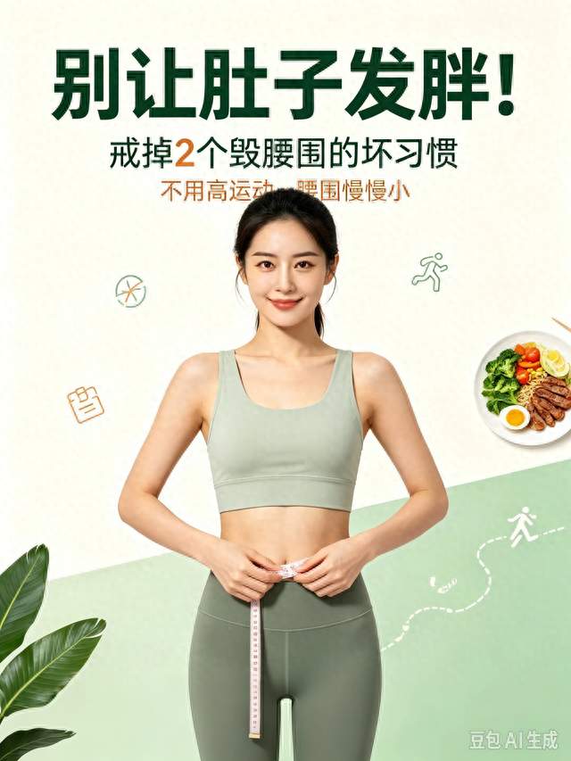 别让肚子发胖！戒掉2个毁腰围的坏习惯，不用高运动，腰围慢慢小