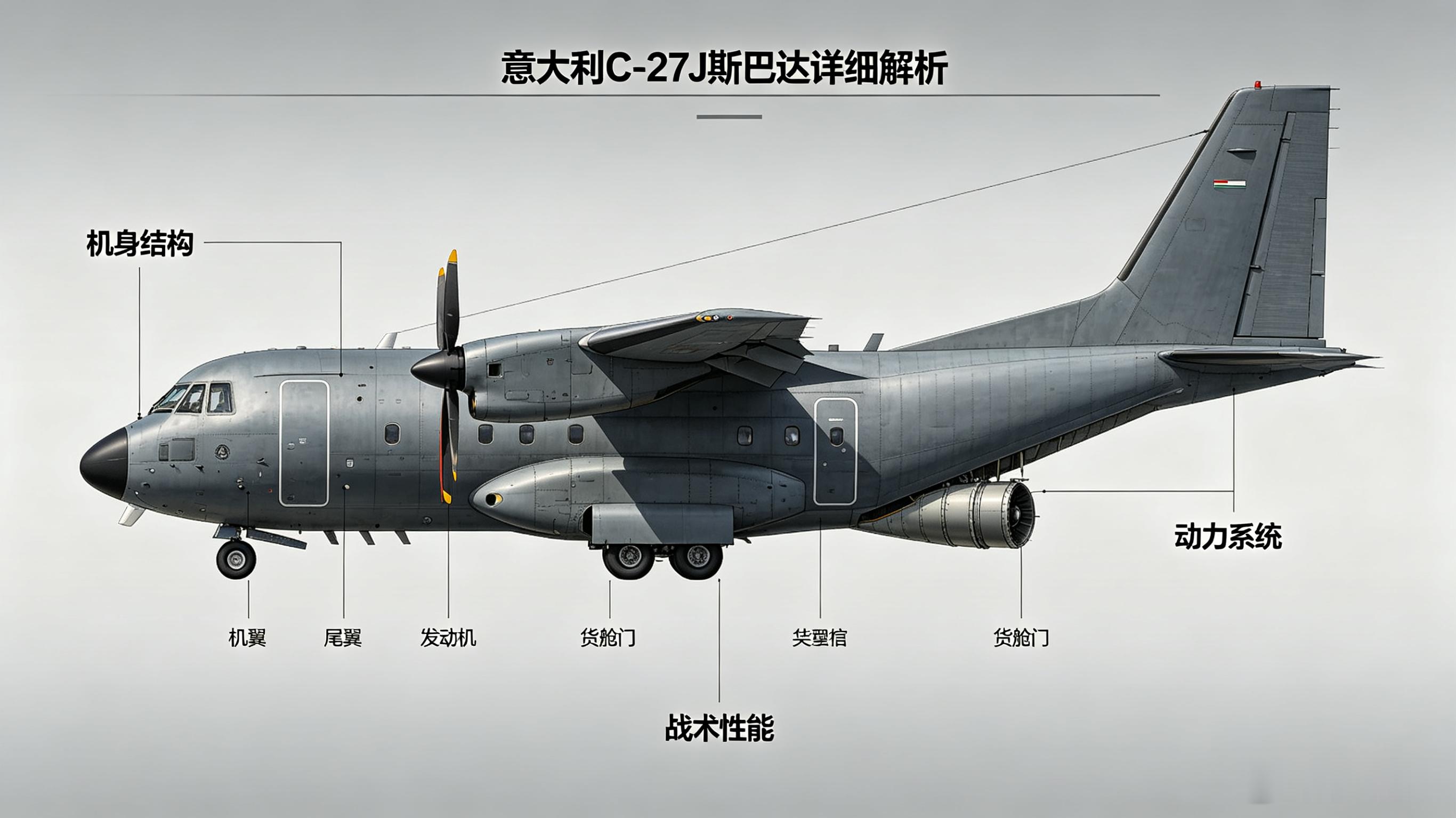 军事ai新视野 意大利 C-27J 斯巴达（Spartan）ai热力追踪 C-2