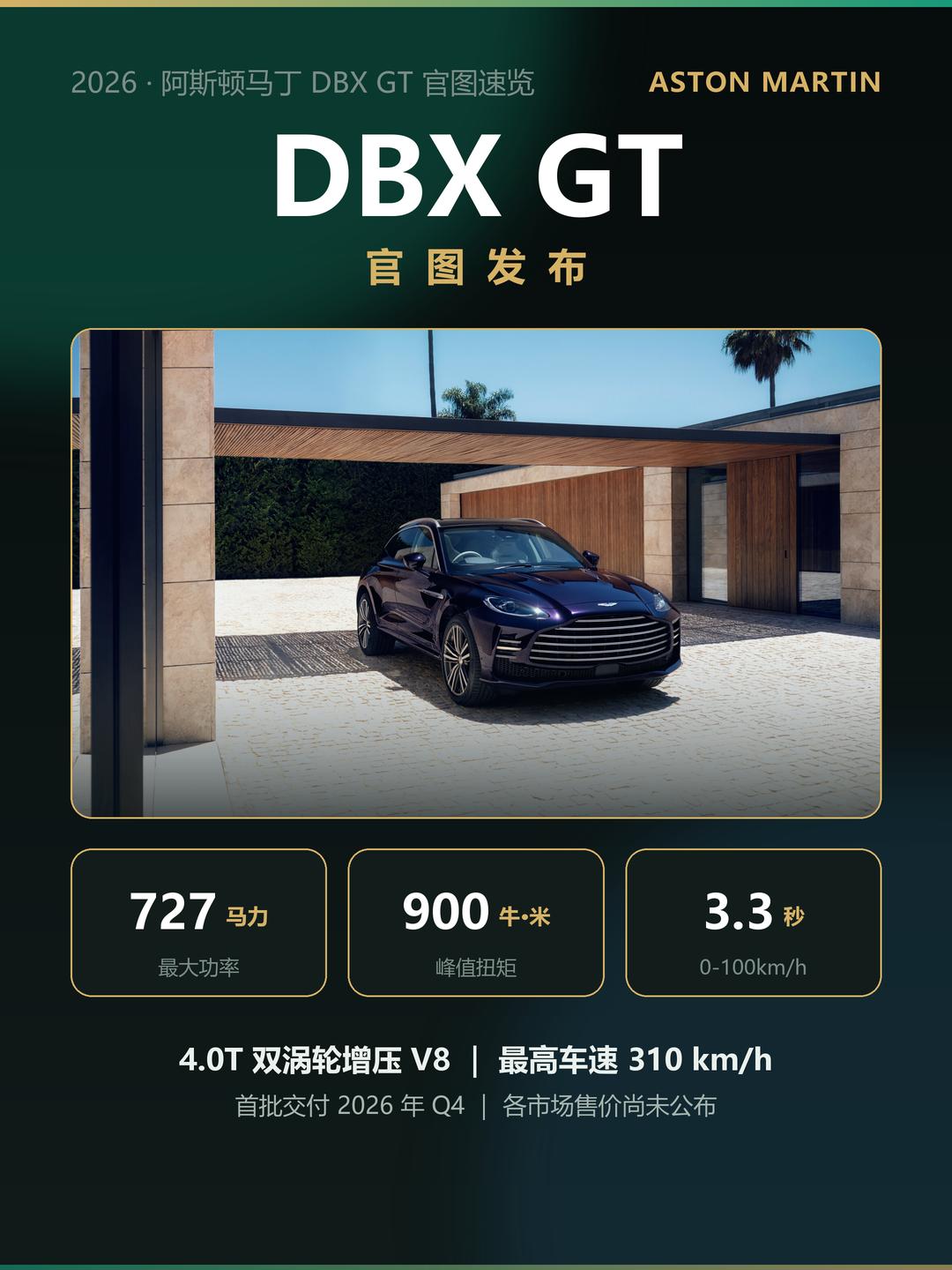 阿斯顿马丁DBX GT官图发布。话放这儿：这台车最狠的地方，恰恰不是那727马力