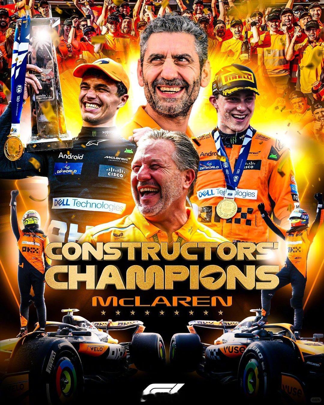 时隔26年，再次夺得F1年度总冠军，恭喜迈凯轮！🎉🏆 