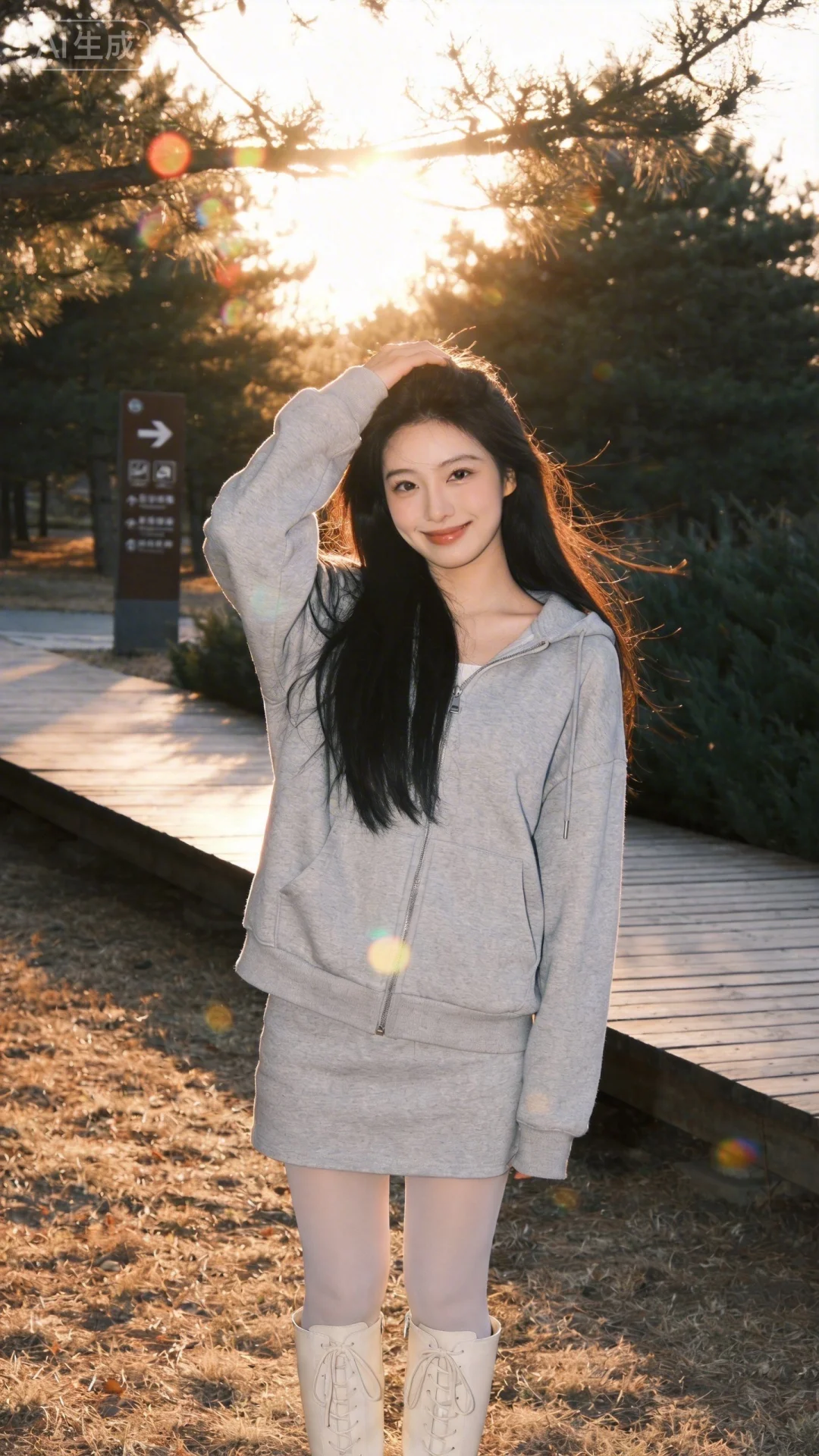 日常生活快照，非常规视角构图，随手一拍。年轻女性，娇柔可爱，气质出众，眼神灵动俏