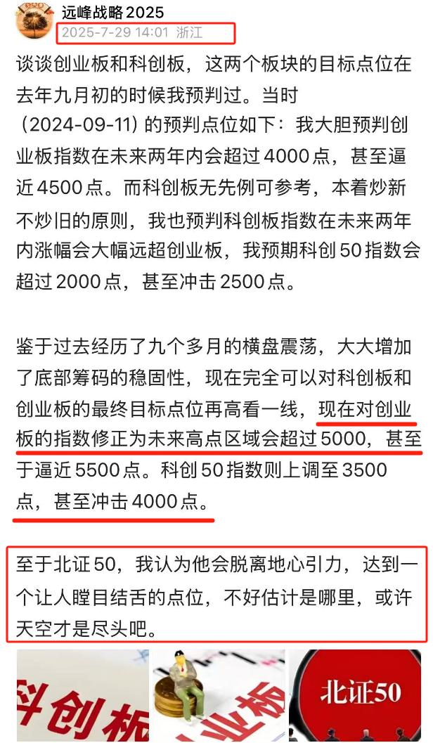 我过去对科创板，创业板，及北证50，是这么说的，对创业板的指数修正为未来高点区域