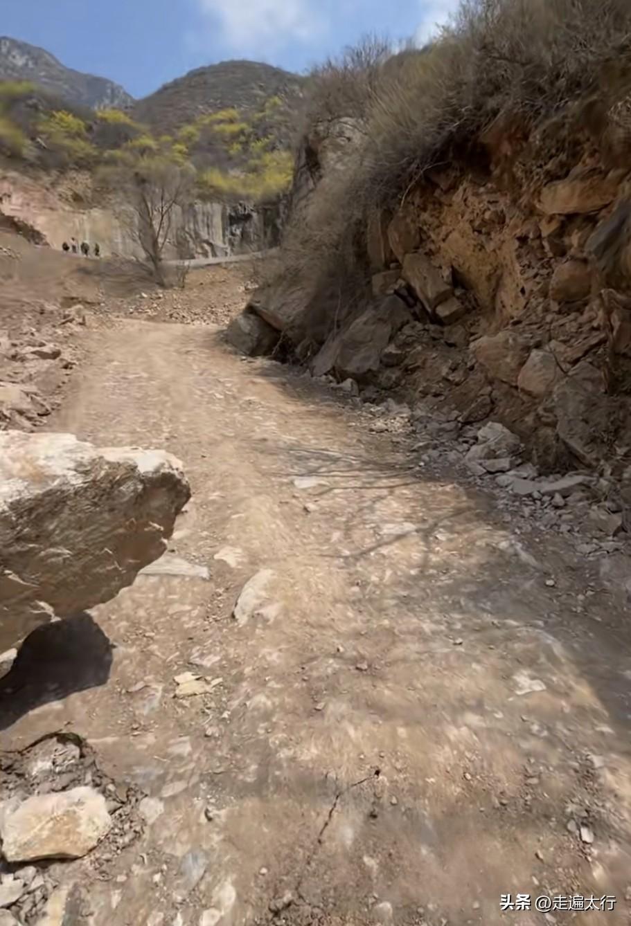 南太行花壶线最近路况，禁止汽车通行！2026年3月31日，花壶线临时修建的土路放