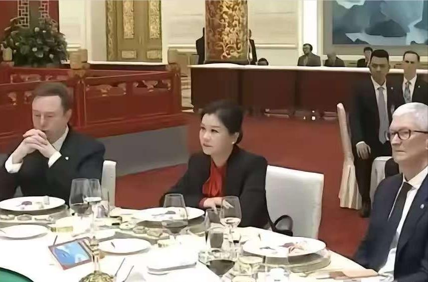很多人好奇坐在马斯克和库克中间的女人是谁？凭什么能站上中美顶级饭局 。她就是蓝思