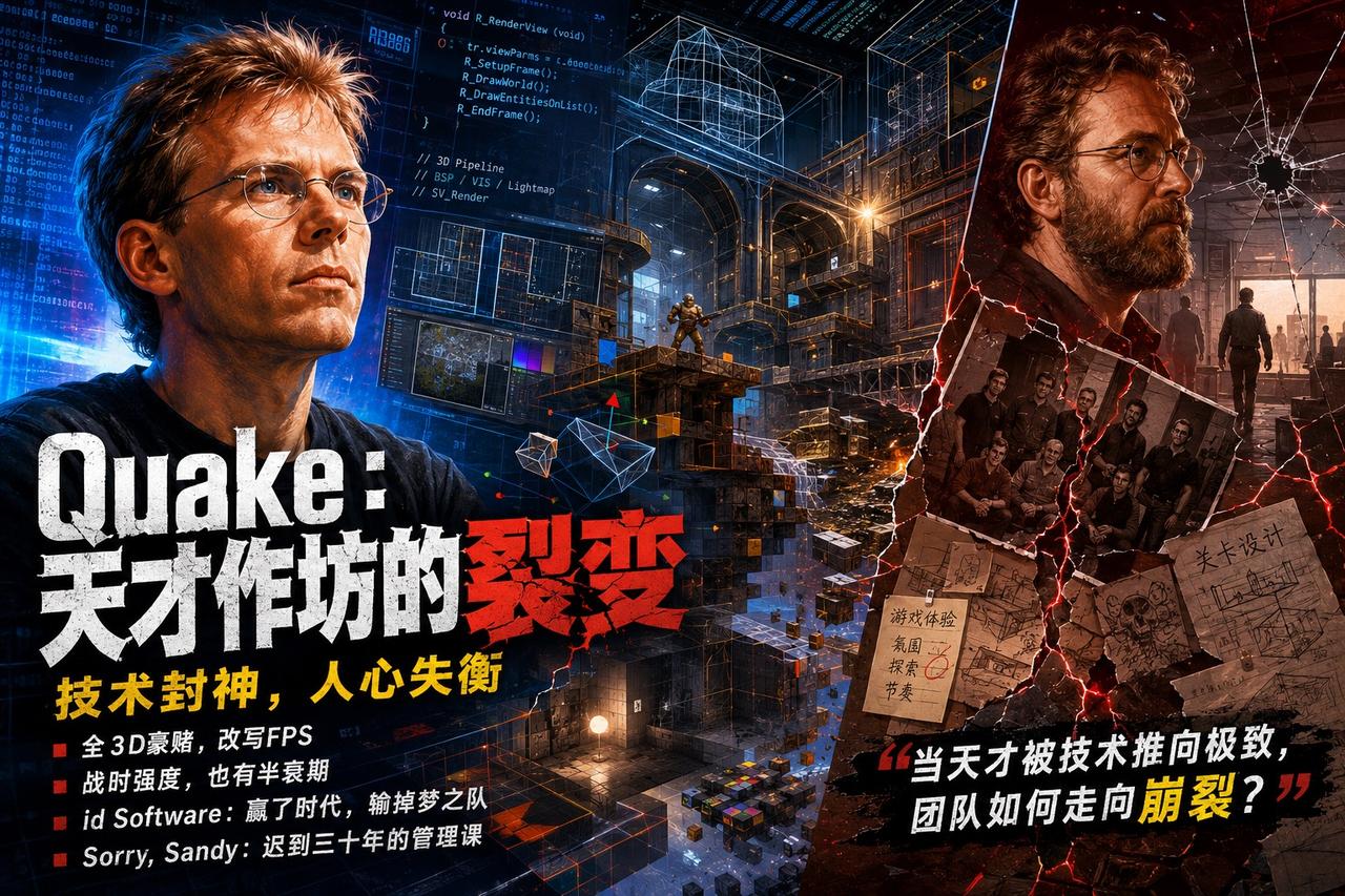 【Quake三十周年：一场伟大的技术跃迁与崩坏的团队代价】

最近John Ca