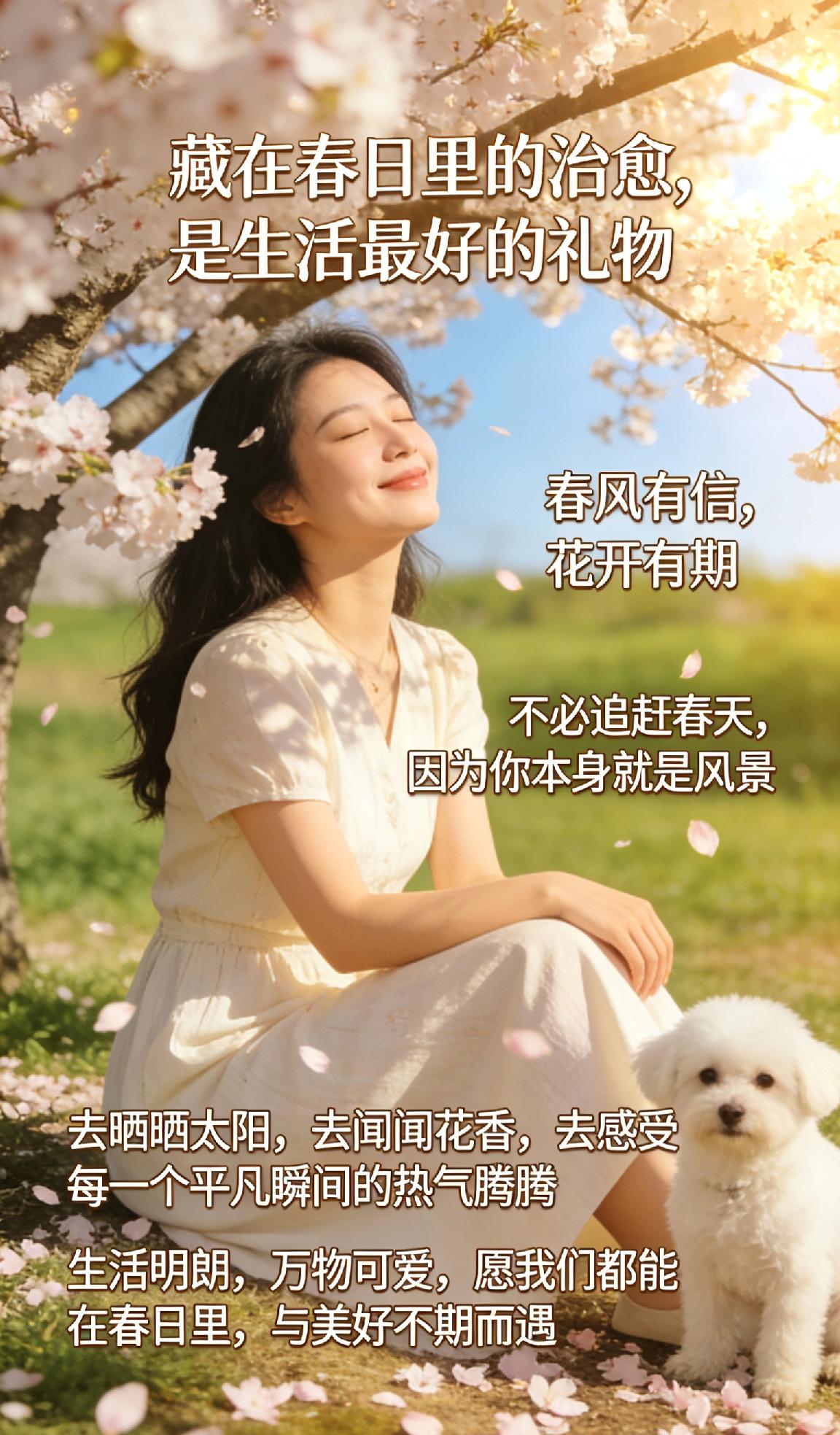 藏在春日里的治愈，是生活最好的礼物
春风有信，花开有期。🌸
不必追赶春天，因为