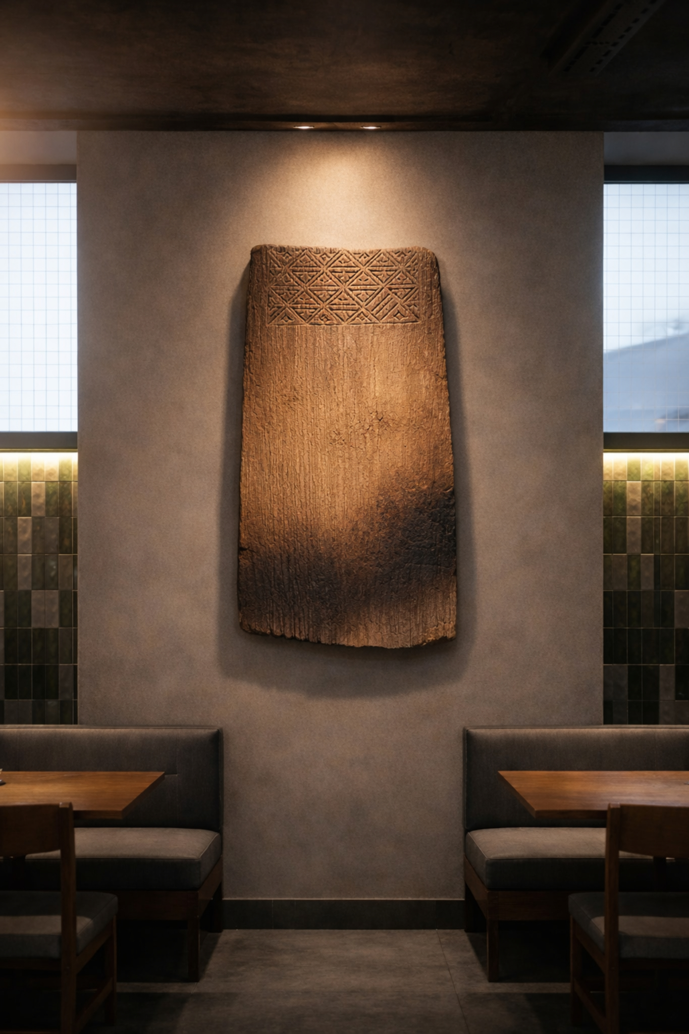 我们乌克兰家常菜餐厅的一面墙这是效果图，我和GPT、Claude一起设计的 餐厅