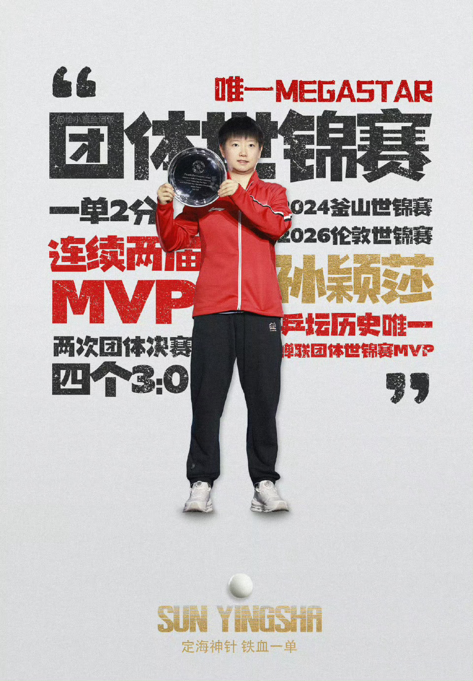 中国驻英国大使馆恭喜孙颖莎是定海神针独一档的孙颖莎呀 