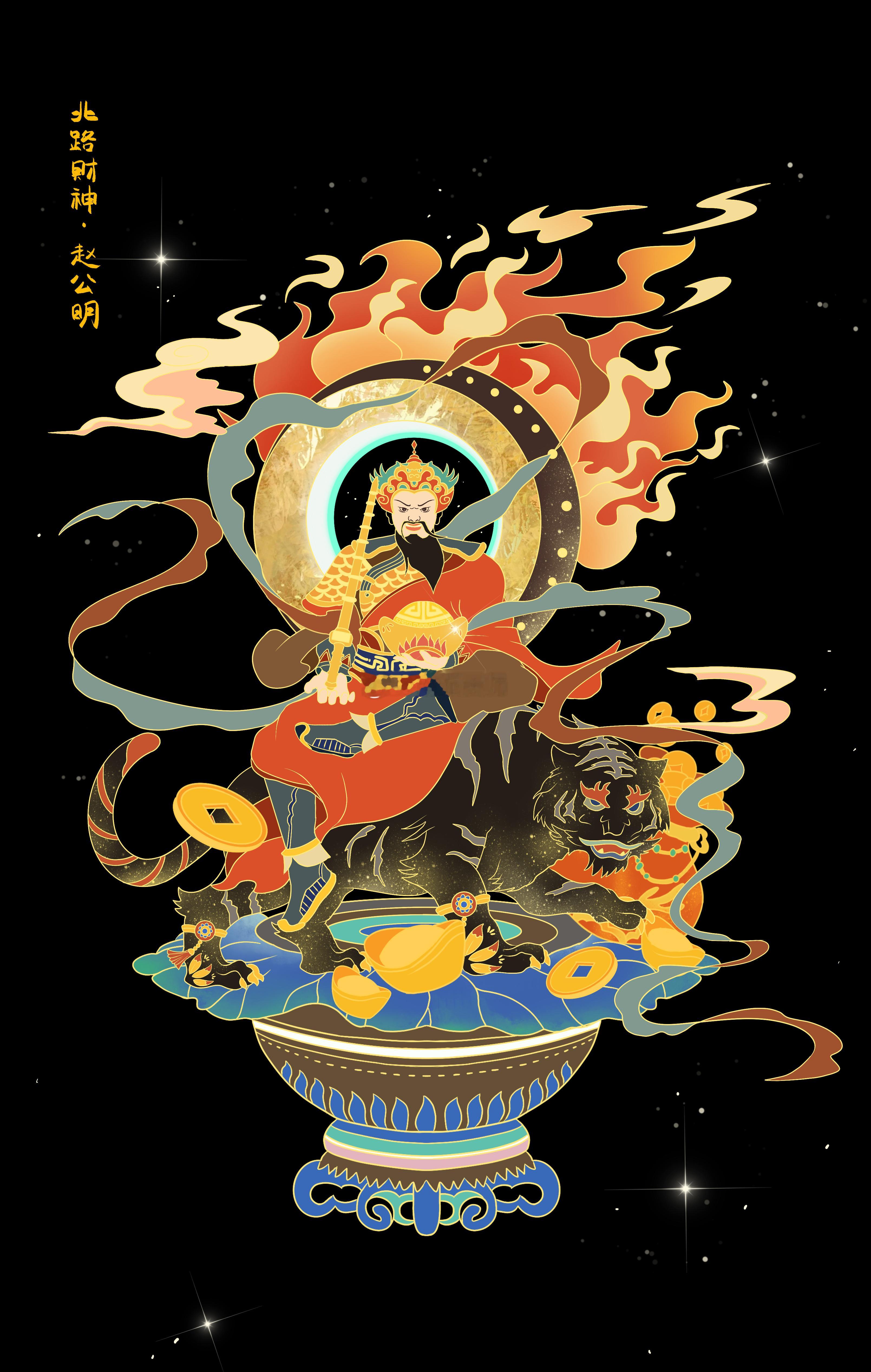 五路财神护佑，见者发财，诸事谋望，财必顺遂，家道兴盛🙏 ​​​
