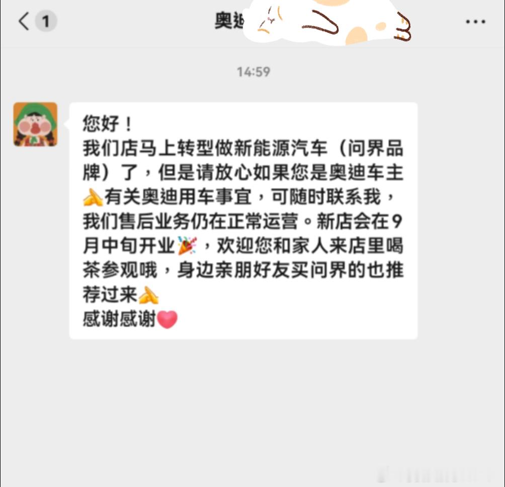 忙了一天，翻了下没回的信息……我的奥迪售后和我说……他们投华了[流鼻血]这个月开