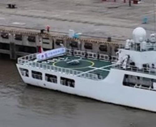 中国海警装备的舰载无人机，曾参加今年北太巡航执法。但还没有发布此型机起降或飞行中