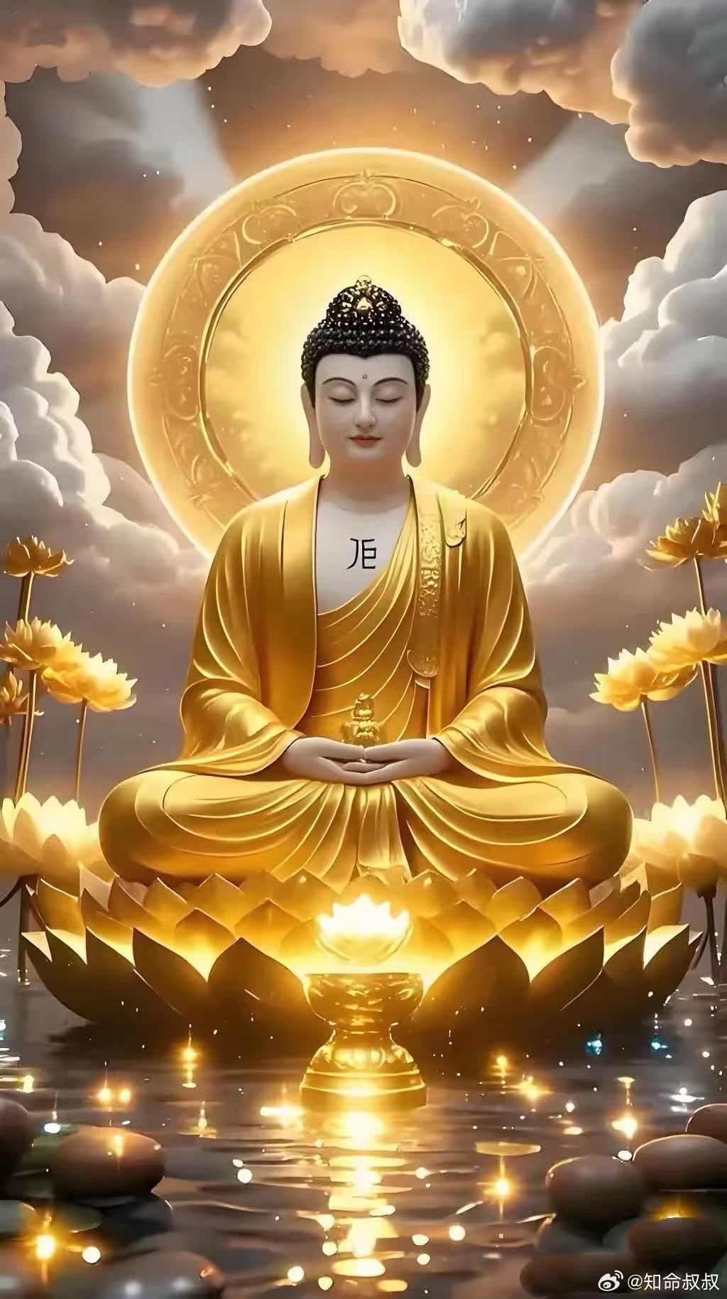见佛祈福：愿财运福运双双至，钱财安稳无损耗，福报深厚常相伴，不慌不忙谋生活，平安