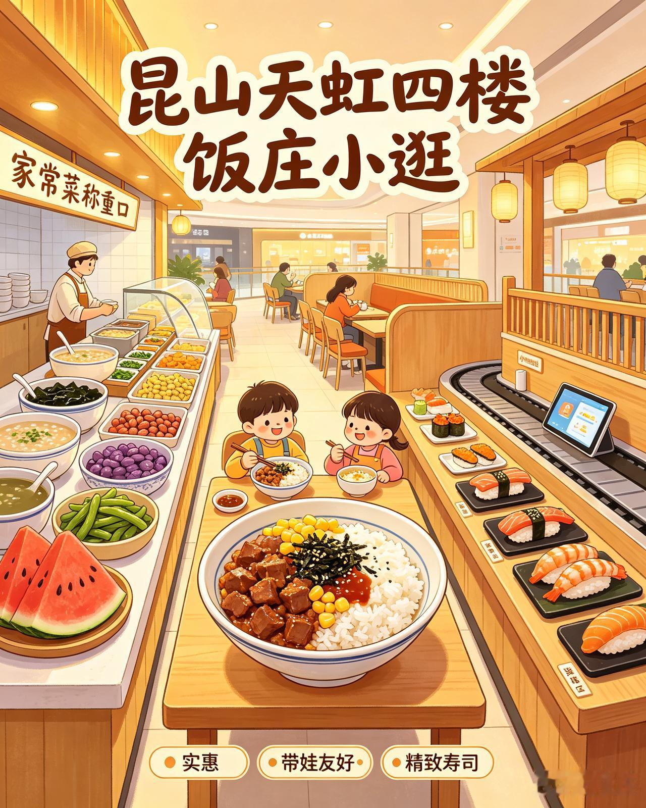 今天来聊聊昆山天虹商场四楼的几家饭庄，纯属个人消费感受，随口调侃一下。
 
先说