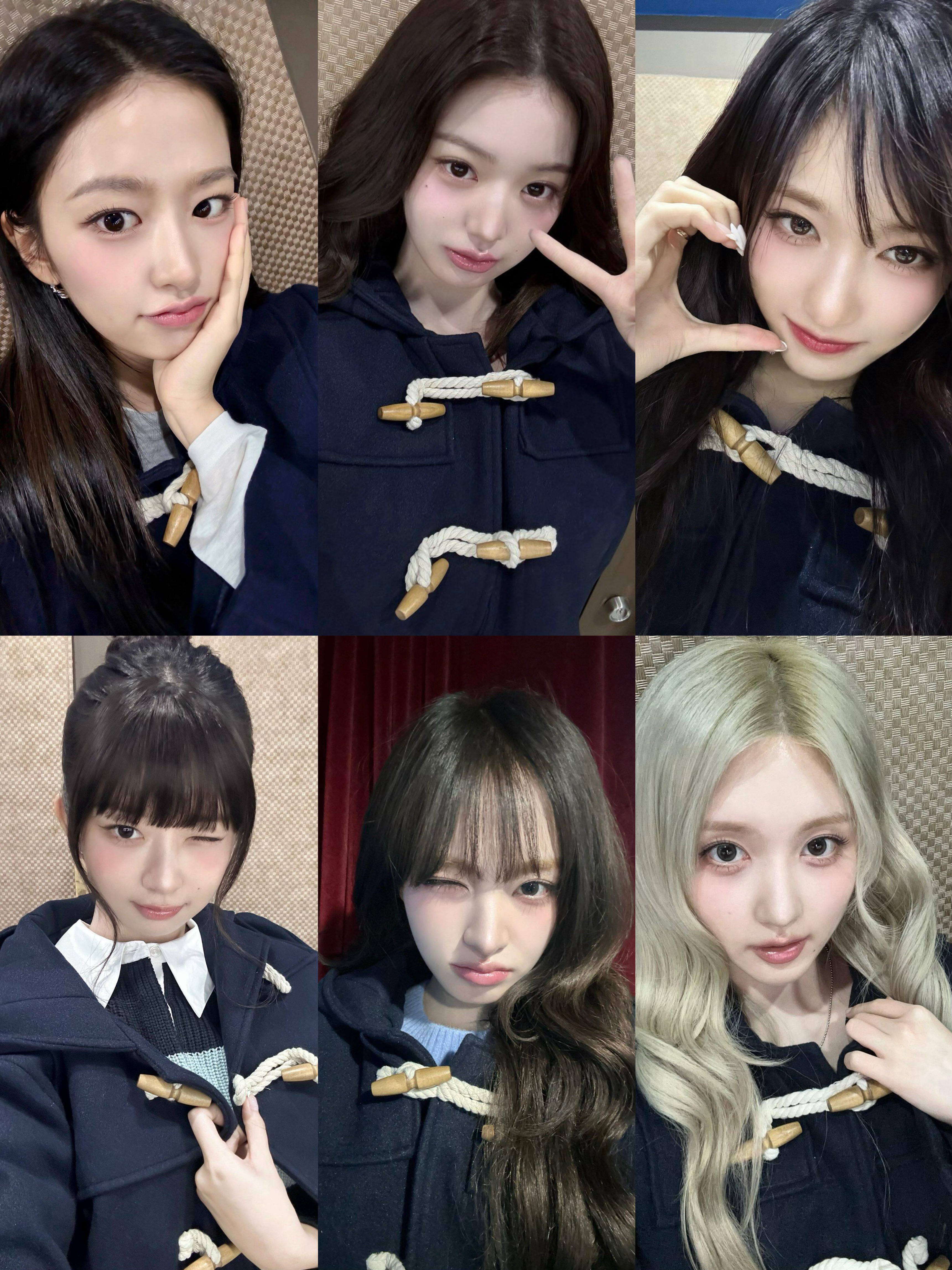 ive今日更新全员自拍🤳🏻牛角扣大衣✖️6，好萌！ 