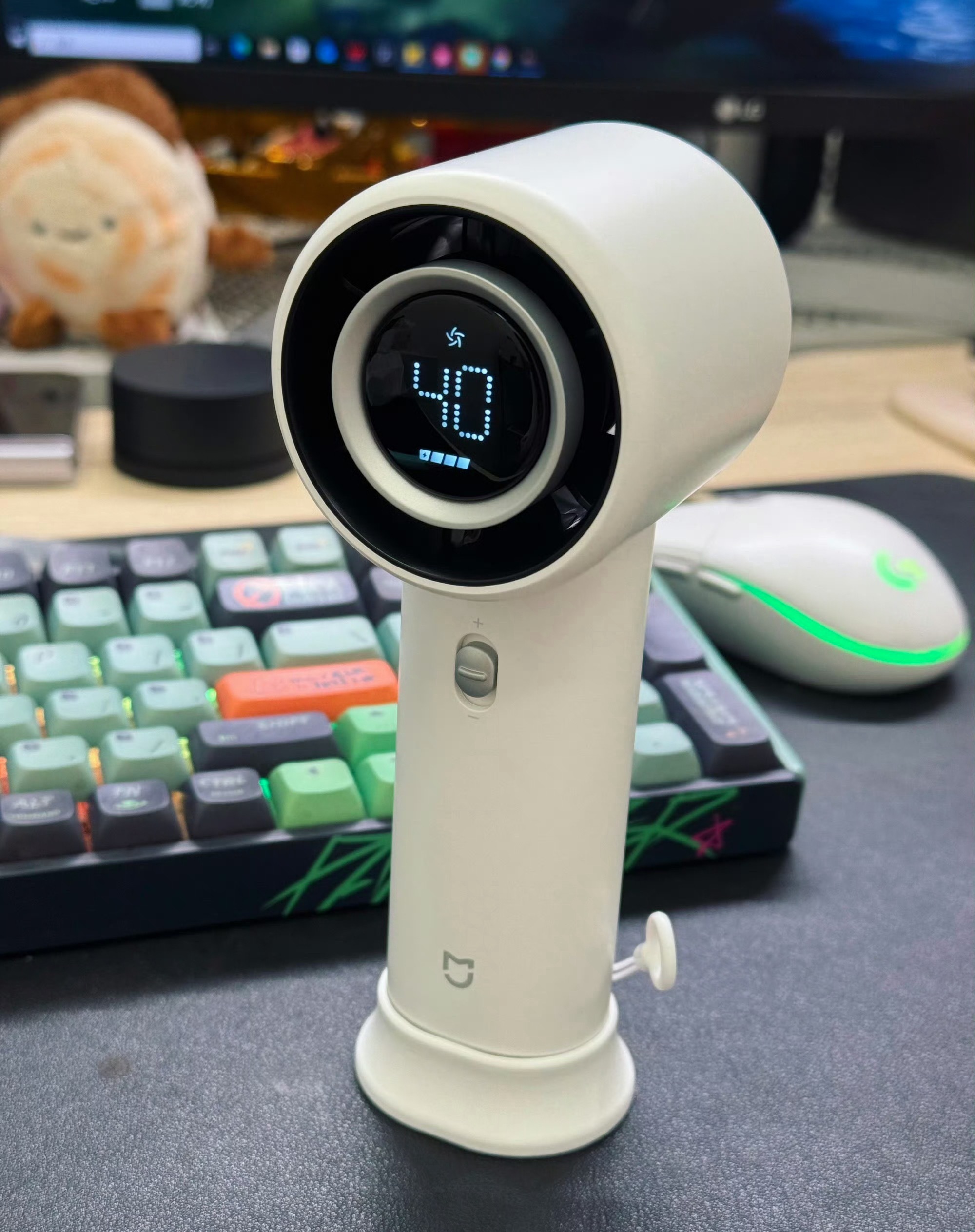 3D打印了个小物件，完美适配米家这个手持风扇，秒变座机