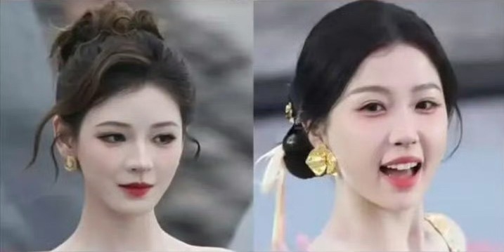 和张予曦相比，虞书欣的脸真的好大 