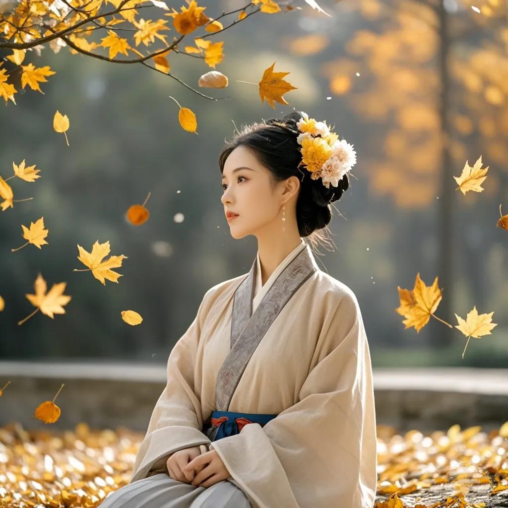 《清平乐·落叶》
秋风漫舞，叶别枝头去。片片飞来愁无数，旧景依然如故。
天气恰似
