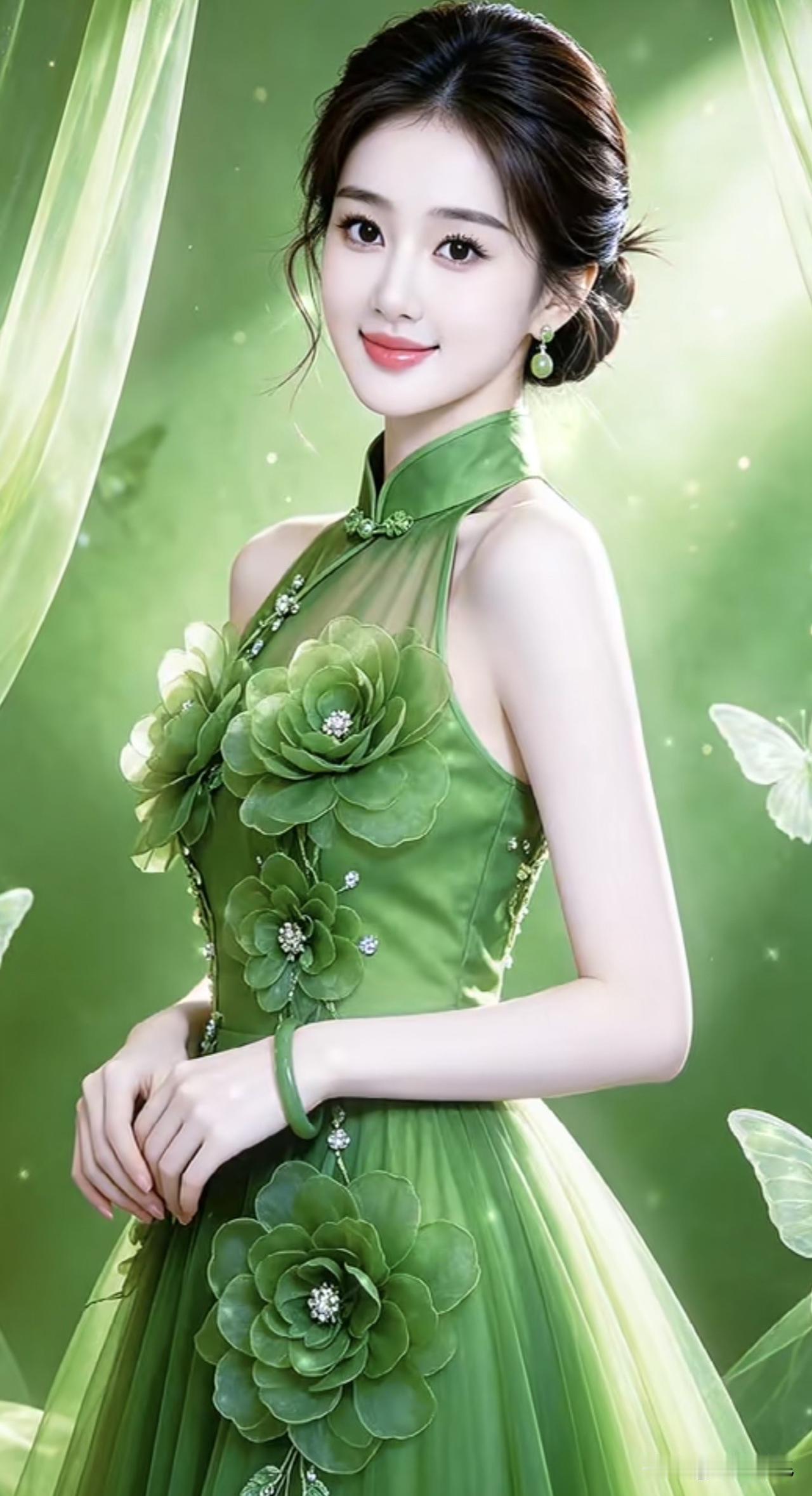 梦幻绿裙仙女，花团锦簇，仙气飘飘！绿裙花漾少女 绿裙蝶舞仙境 绿裙仙韵 绿裙蝶舞