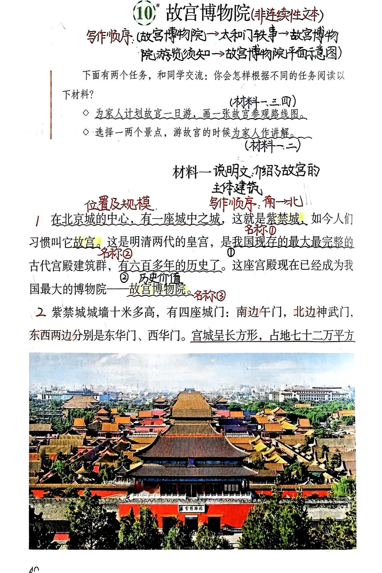 六年级上册语文，第三单元《故宫博物院》《语文园地三》课堂笔记，收藏备用~