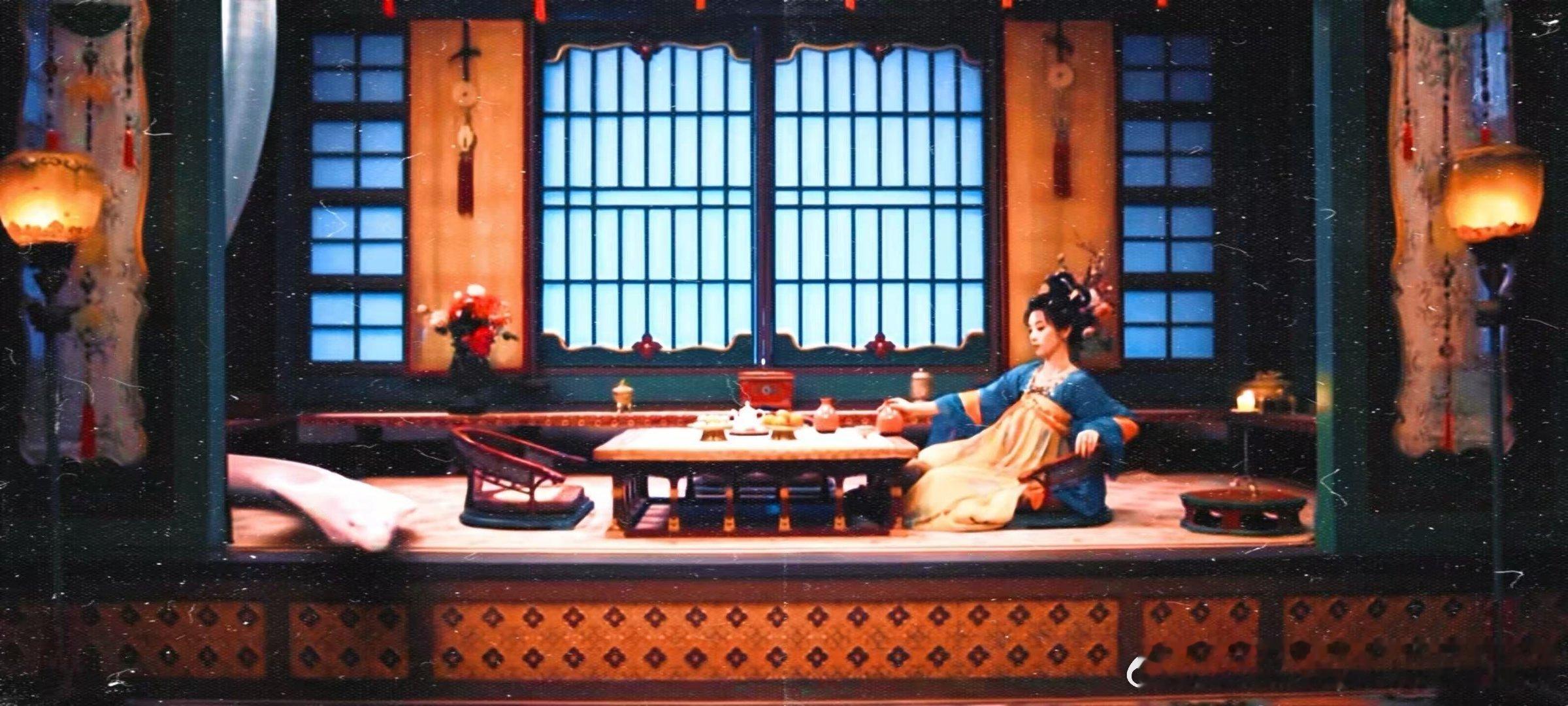 有子夜归这么会拍的走进内娱子夜归庭院古风建筑加繁花，屋顶红纱灯火，还有那神秘妖市