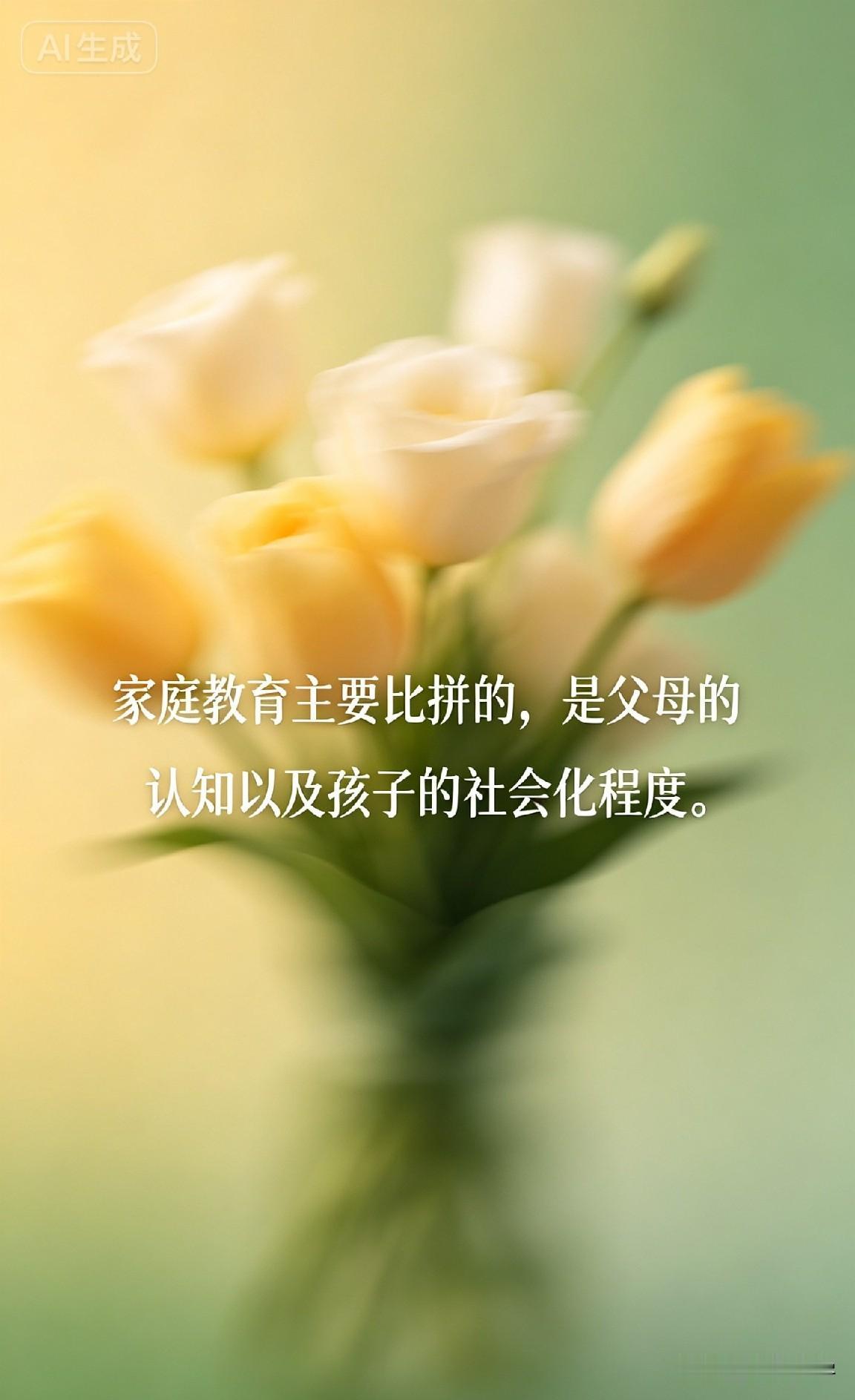 家庭教育主要比拼的，是父母的认知以及孩子的社会化程度。

教育学家说，"判断一个