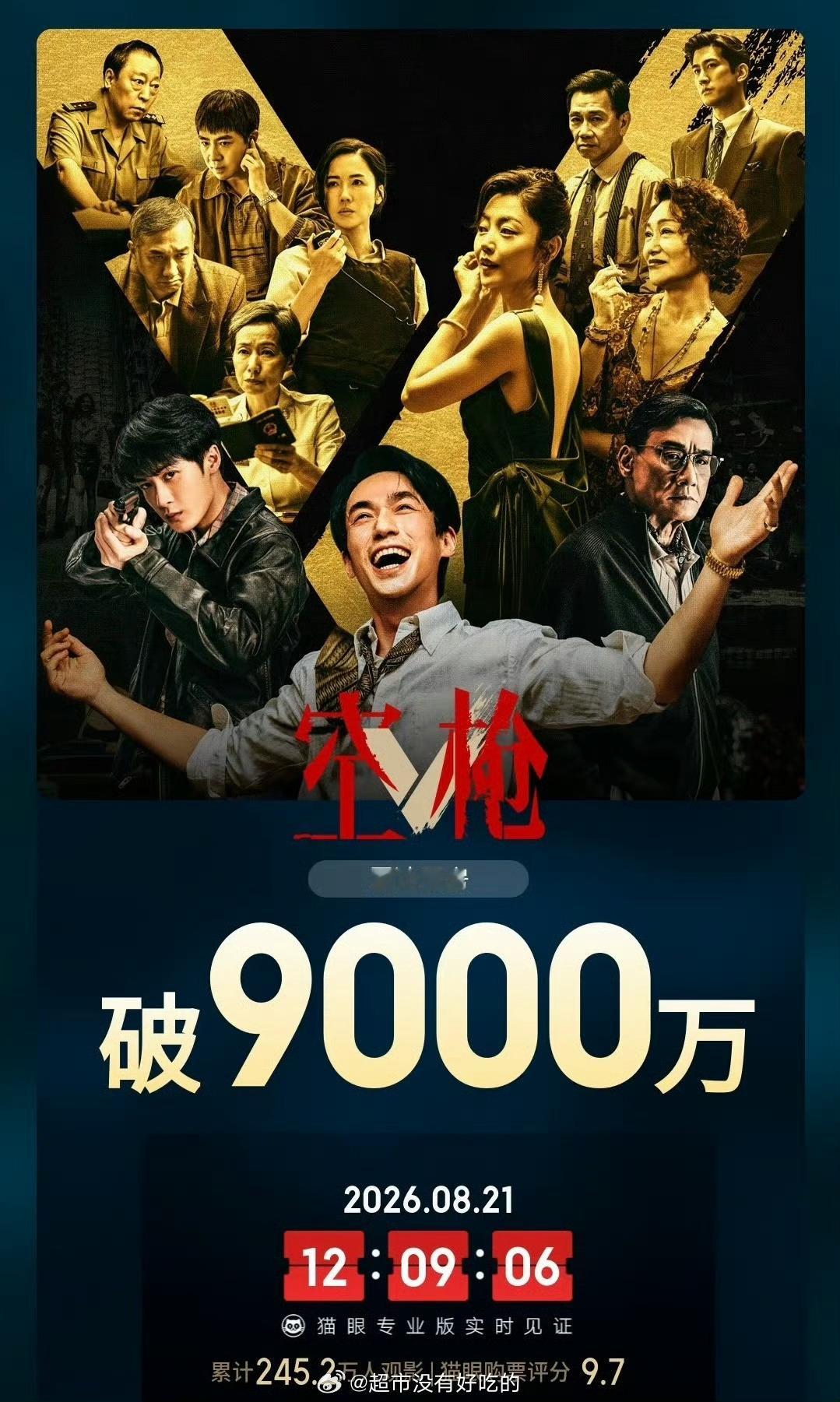 《空枪》票房破9000W 檀健次亓宏刚很行小炭火也很棒👍🏻 