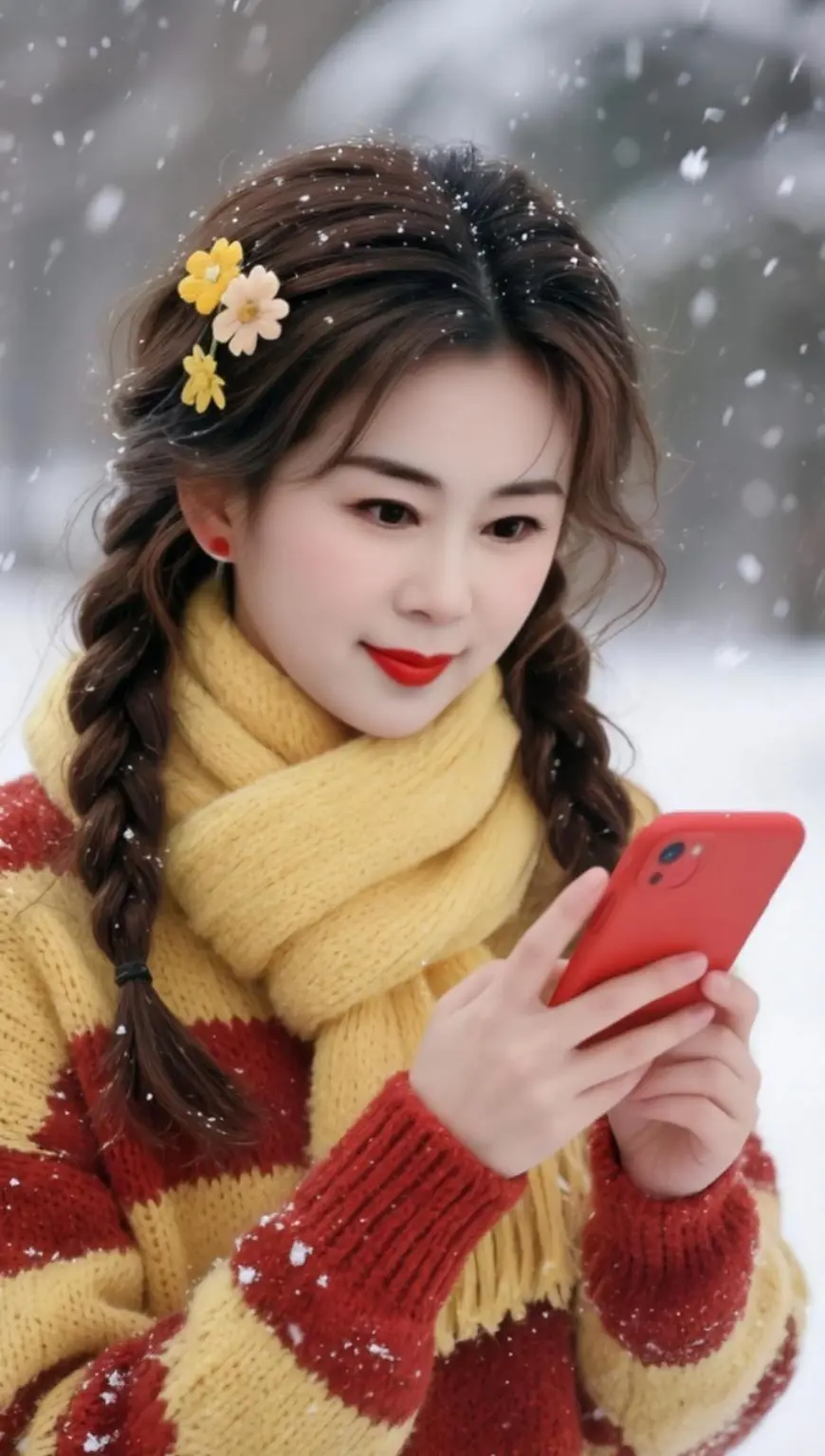AI冬日甜系写真 ai创作