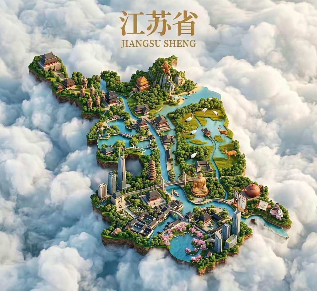 你知道吗？江苏信佛的人一定特别多！
要不，你打开江苏旅游地图，
发现最突出的就是