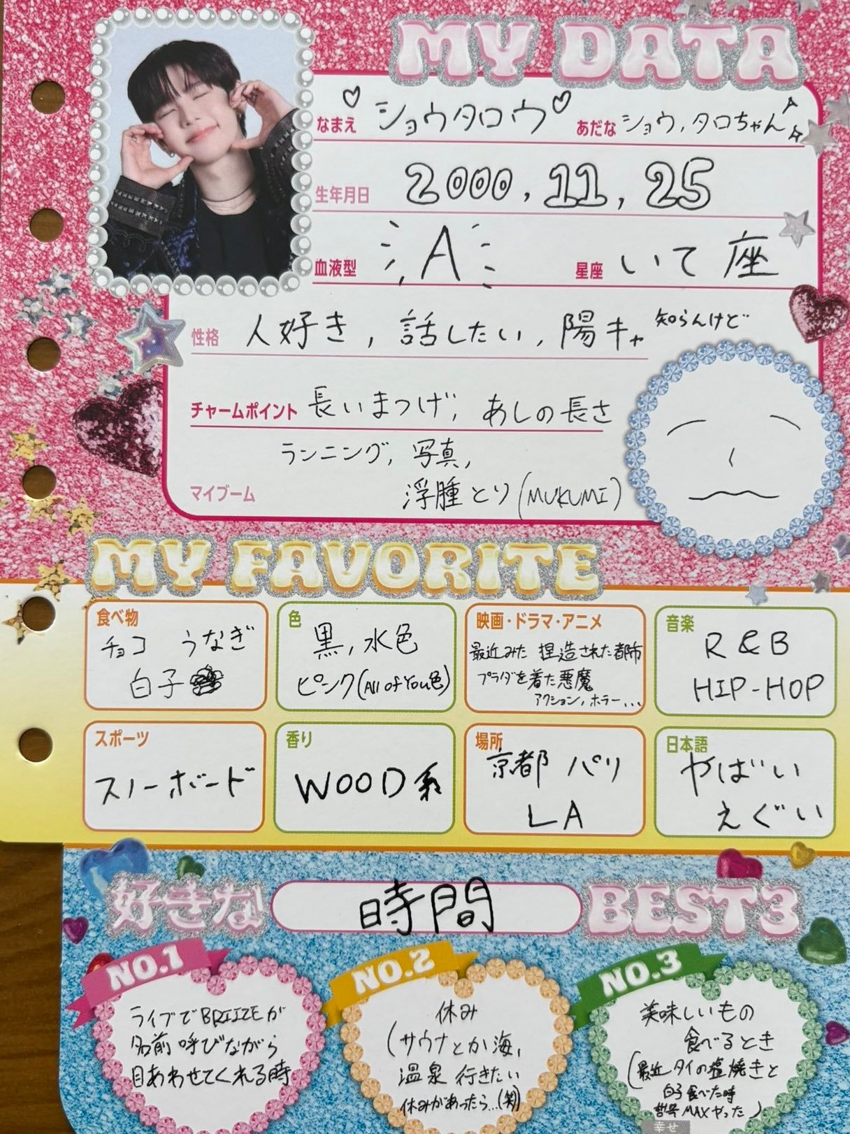 日咖会员礼 将太郎🩷 Shotaro PROFILE 🩷姓名：shotaro
