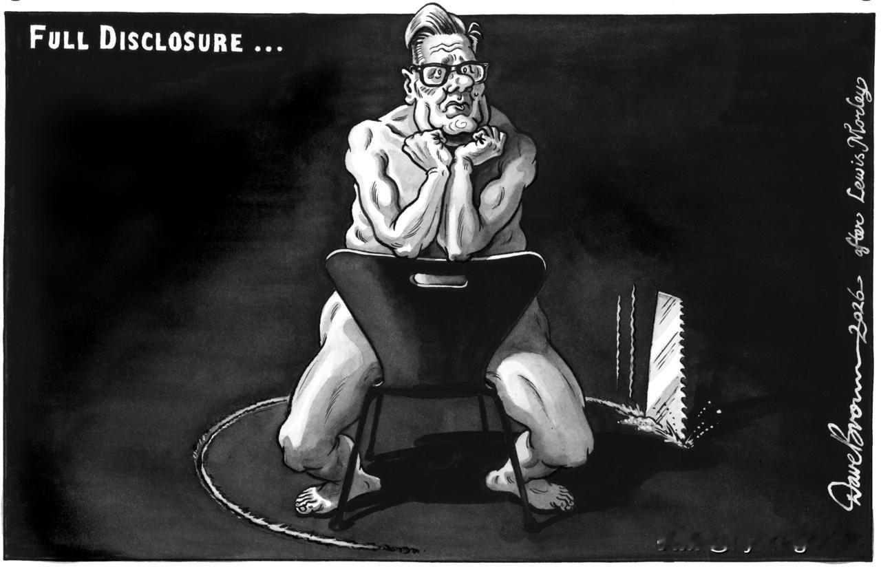 《独立报》以幽默的方式描绘了基尔·斯塔默在爱泼斯坦和曼德尔森勋爵事件中所处的困境