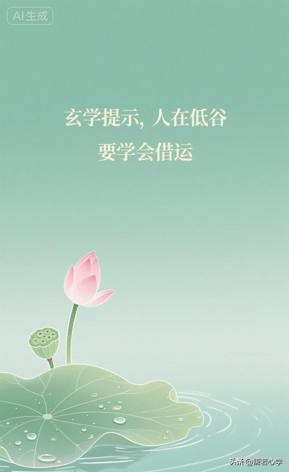 玄学提醒，人在低谷，要学会借运。
玄学有言：“时来天地皆同力，运去英雄不自由。”