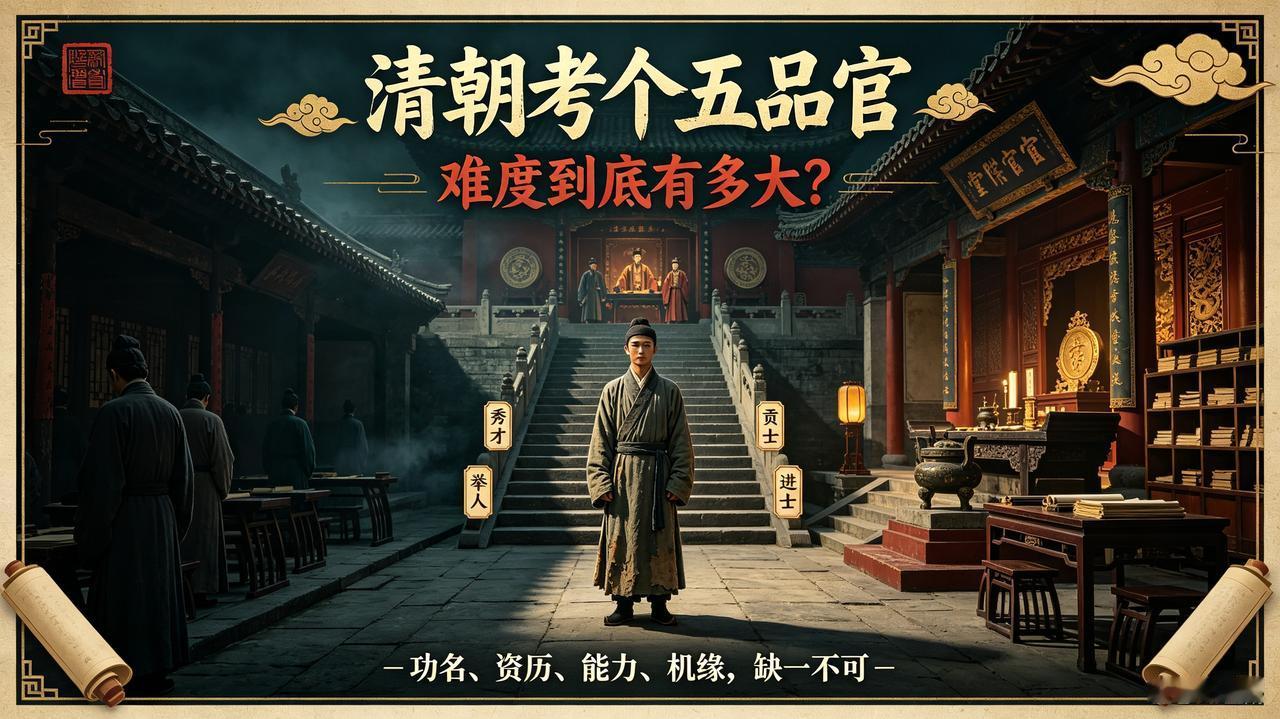 清朝考个五品官,难度到底有多大?在清朝，如果你想凭科举考到五品官，难度其实非常大