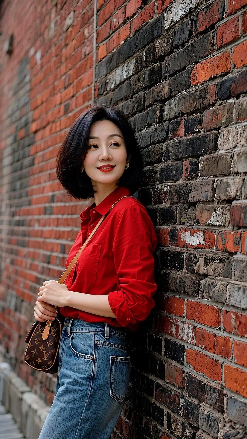 AI红衫砖墙照 ai创作 伙伴计划广告分成玩法达人