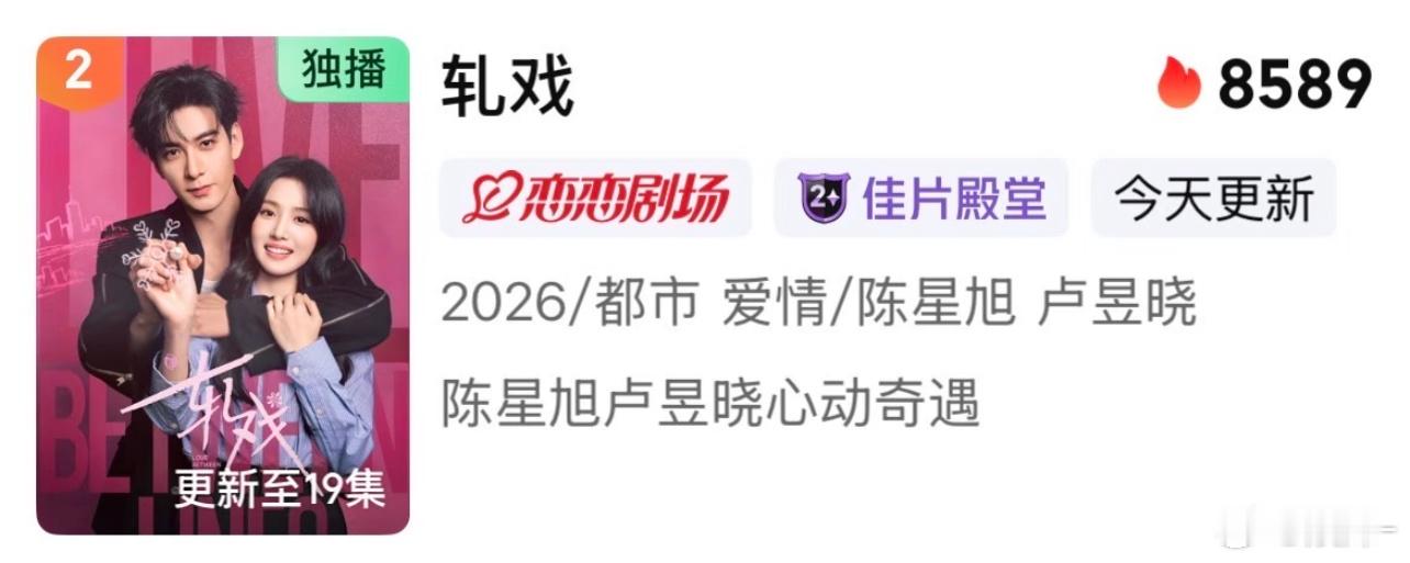 轧戏是不是男二的功劳不敢说，起码很争气，逆风翻盘 