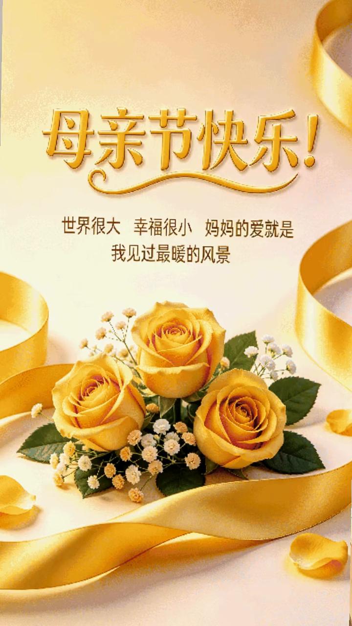 母亲节快乐！
世界很大，幸福很小，妈妈的爱就是我见过最暖的风景。