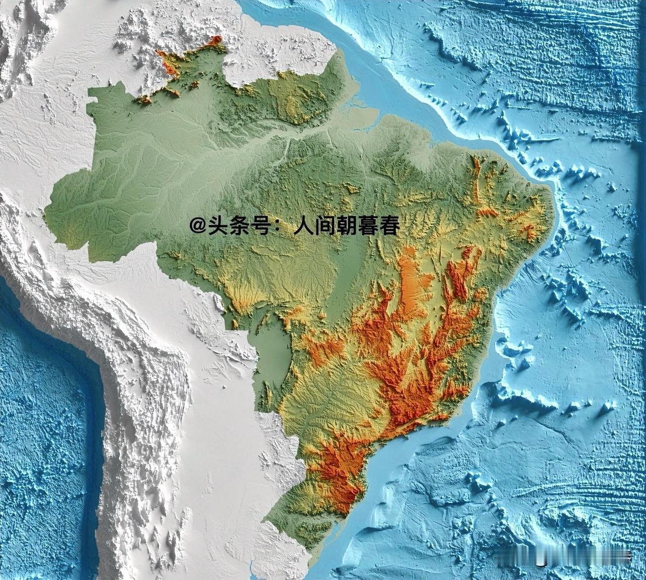 巴西的地理条件也不差啊，为啥发展不起来呢？地理上，巴西位于南美洲东部，其国土面积