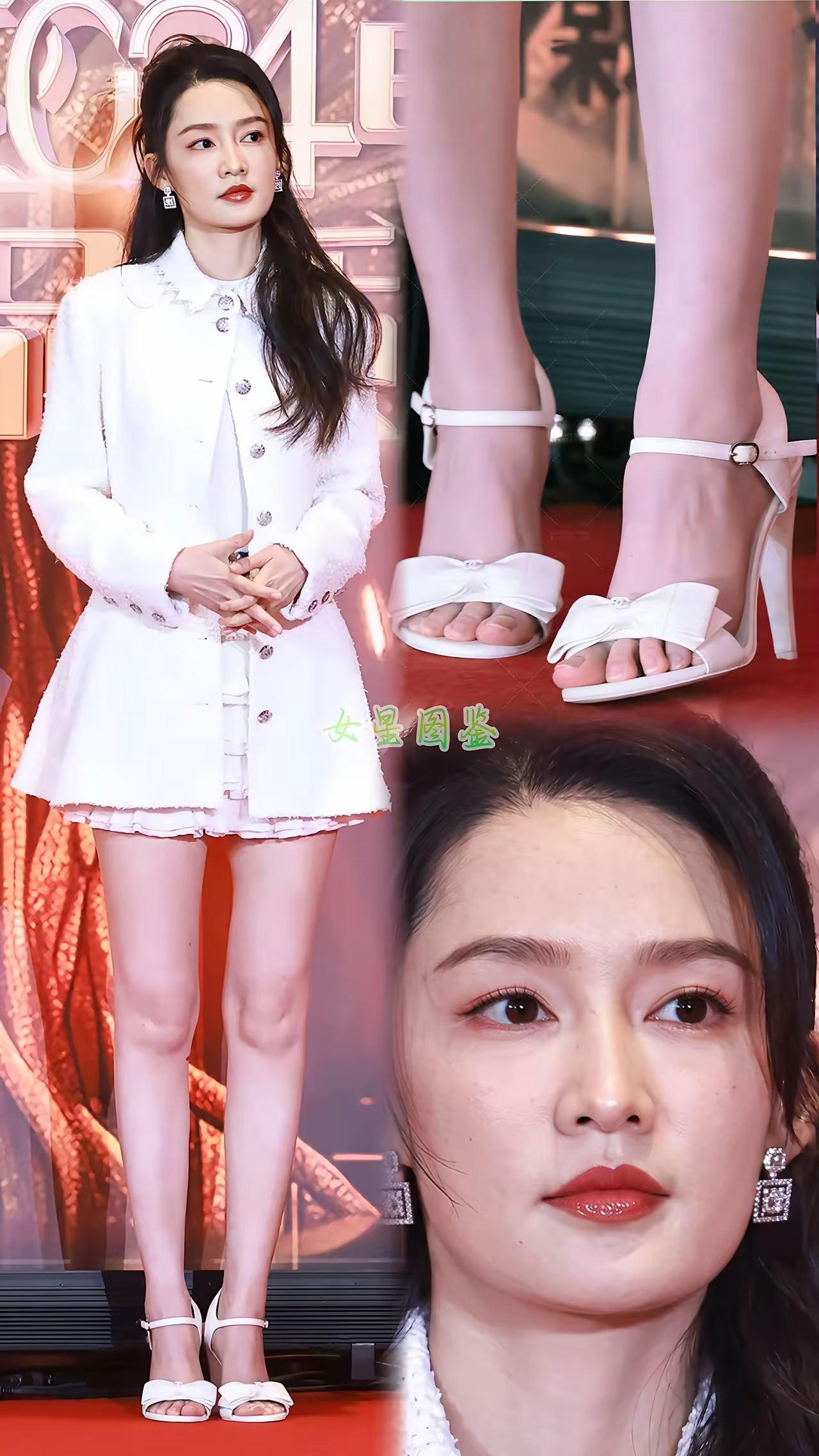 第一张和第二张同是李沁的白色系，前者有些高冷之美，后者有些温柔之美，这两种美都极