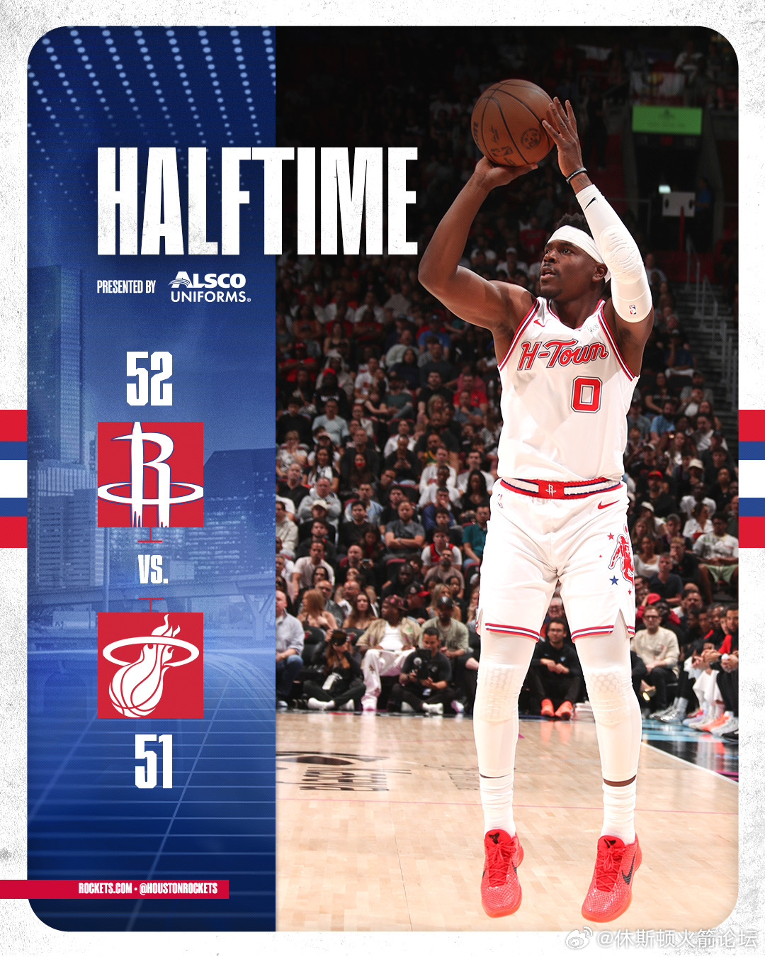 半场反超热火一分！！！火箭vs热火 KD14分5助攻，谢泼德12分4三分，阿门1